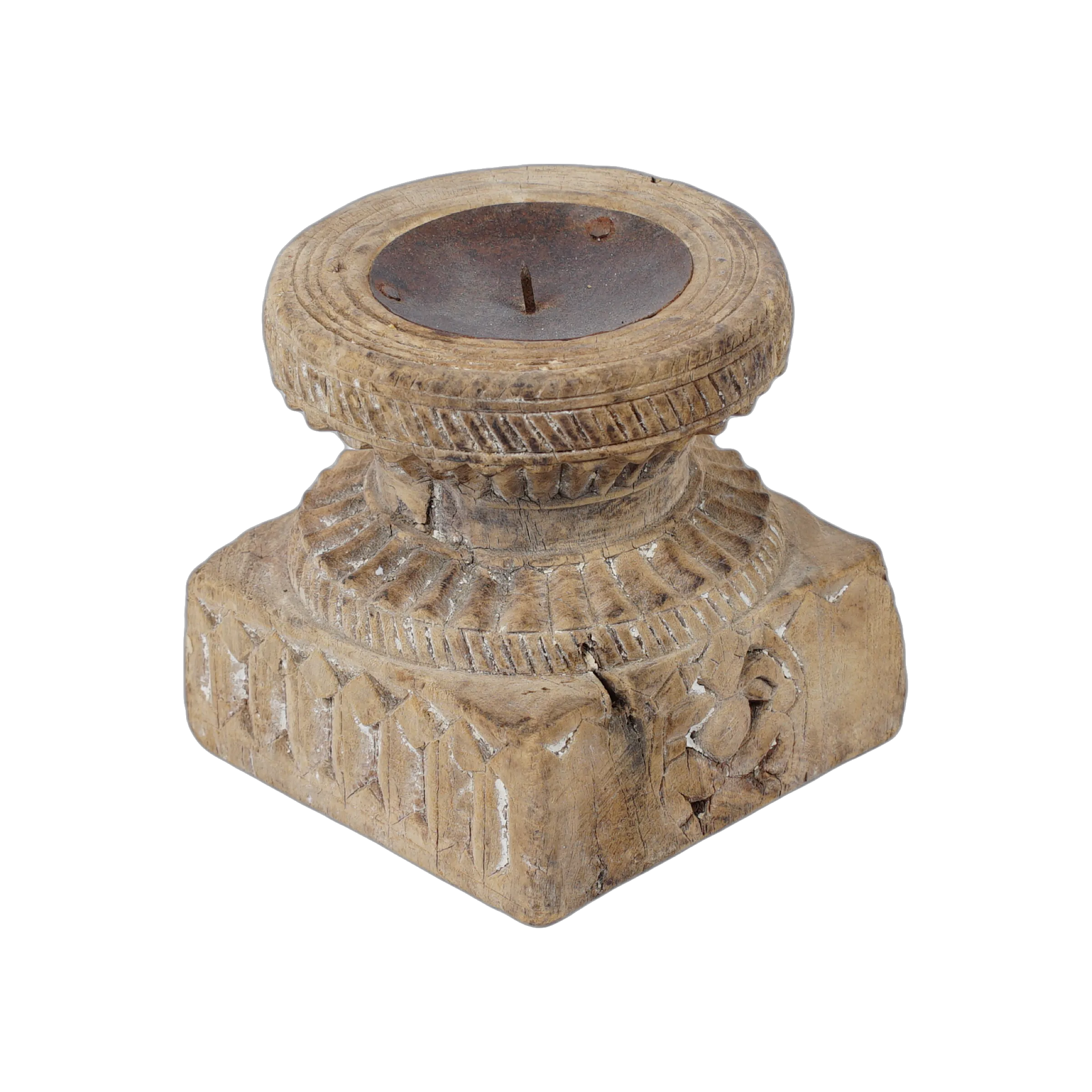 Bijani - Bougeoir en bois ancien n°109 - vue 2