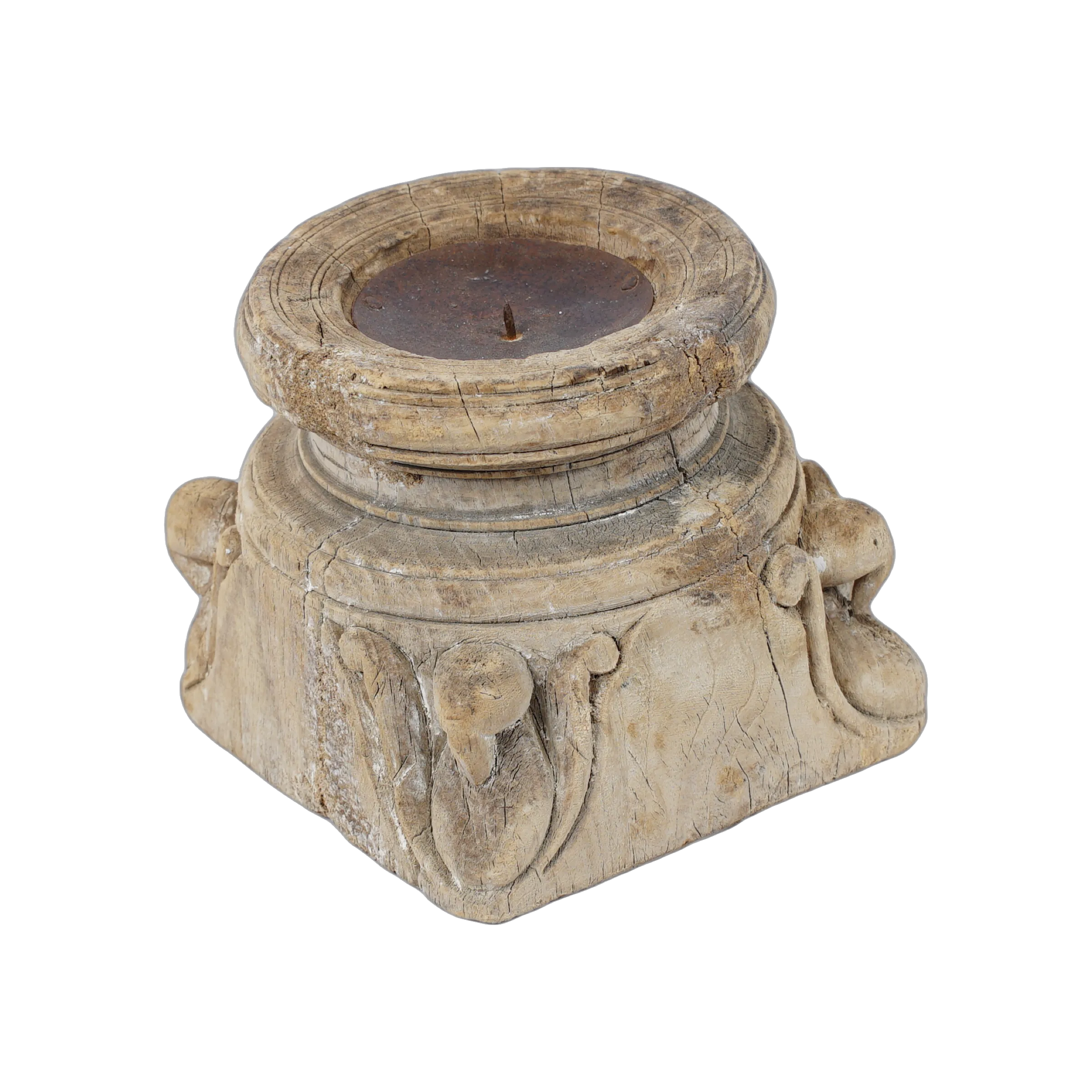 Bijani - Bougeoir en bois ancien n°111 - vue 2