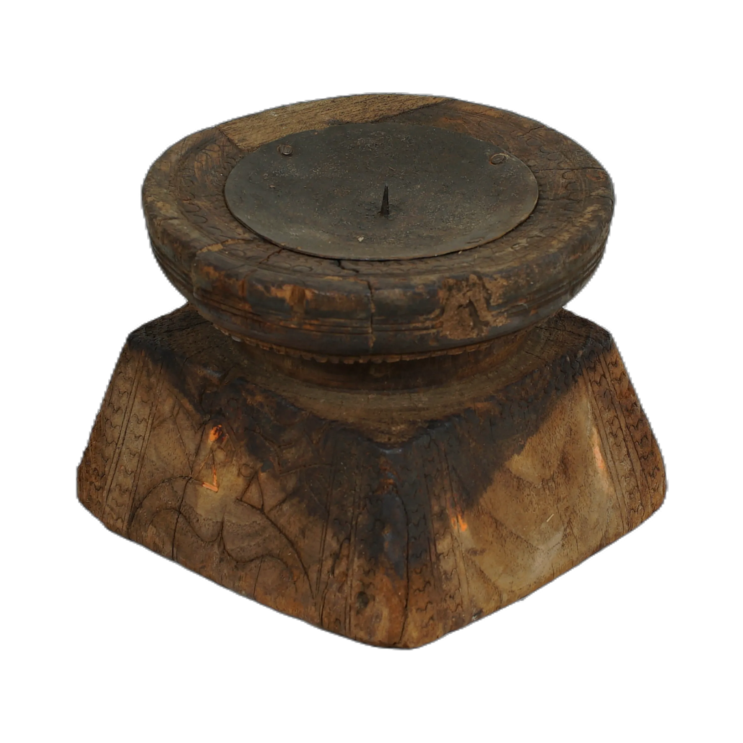 Bijani - Bougeoir en bois ancien n°78 - vue 2
