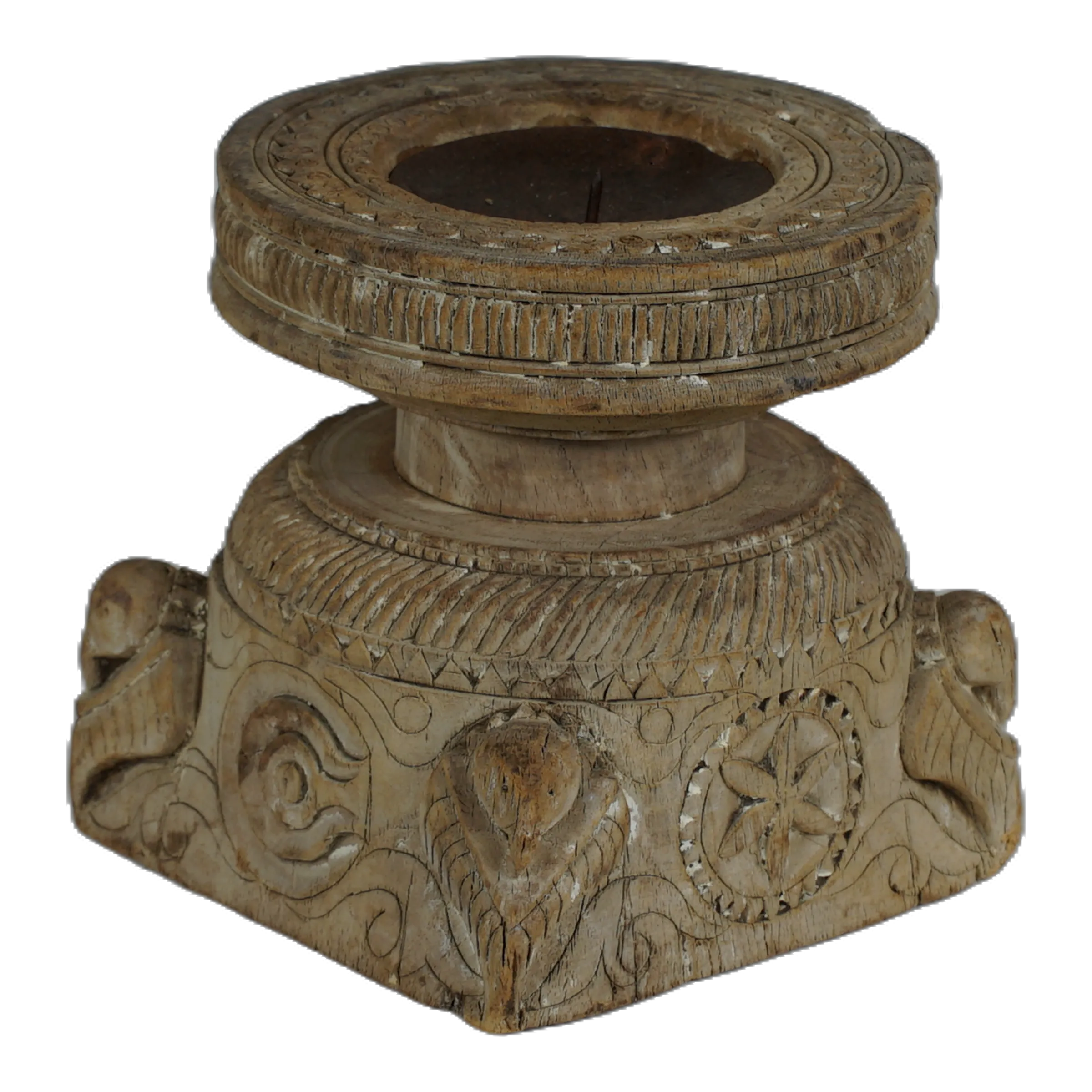Bijani - Bougeoir en bois ancien n°84 - vue 2