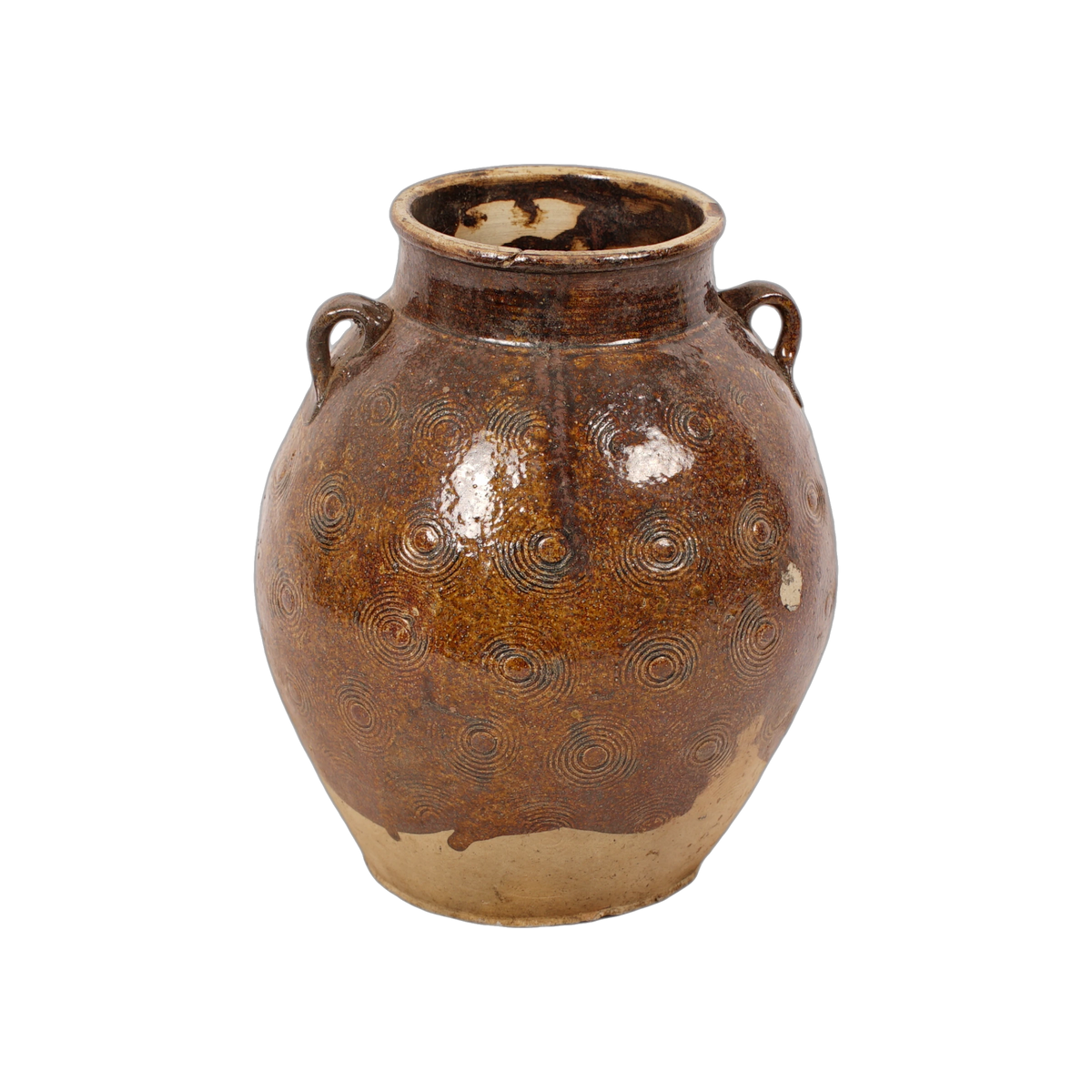 Zhenli – Pot ancien en grès à motifs concentriques n°19
