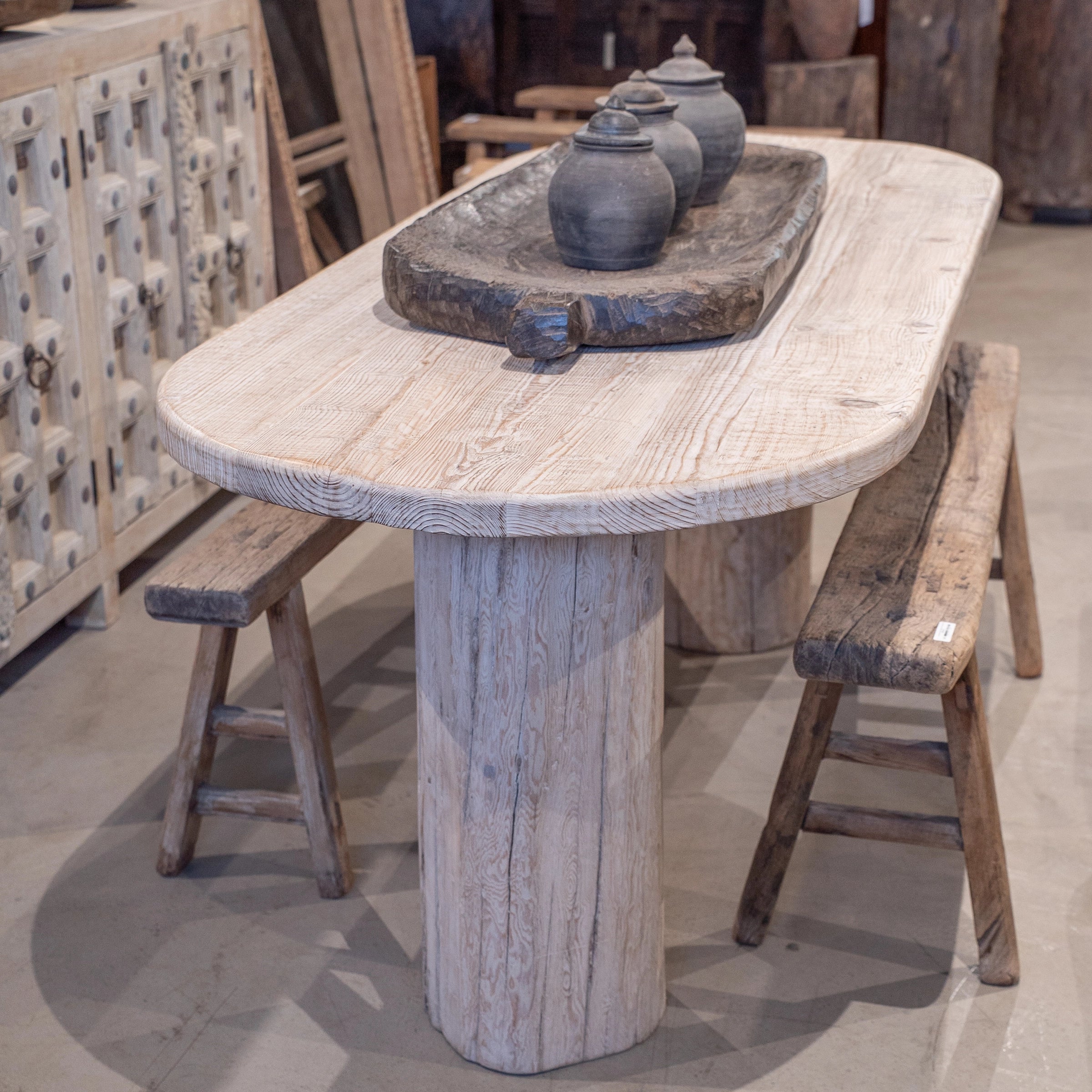 Huyan - Table à manger en pin massif