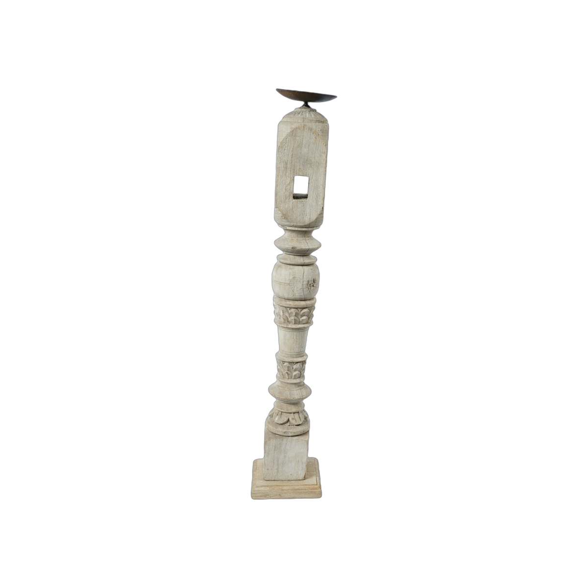 Rajvansh - Bougeoir ancien en bois n°64 - vue 2
