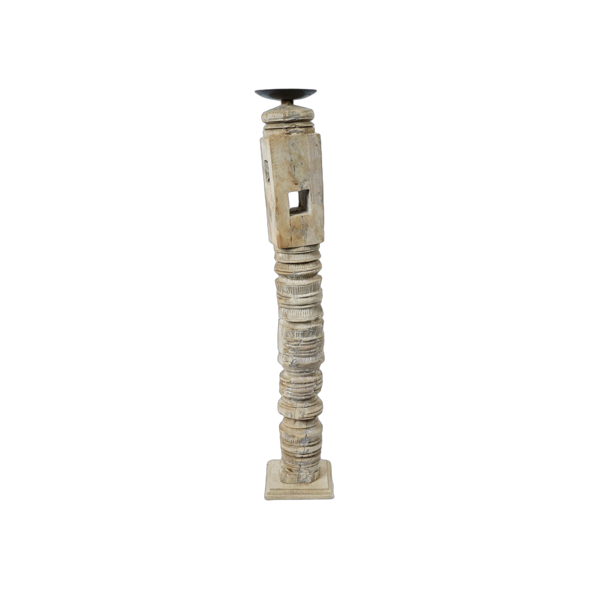 Rajvansh - Bougeoir ancien en bois n°68 - vue 3