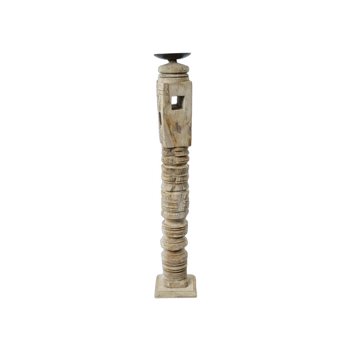Rajvansh - Bougeoir ancien en bois n°68 - vue 4