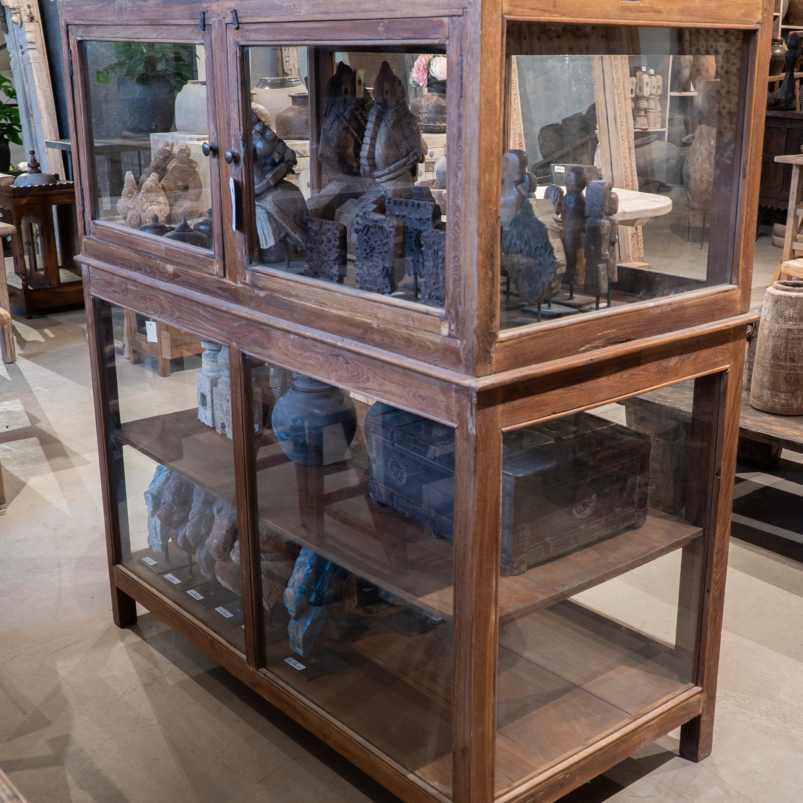 Mandawa - Vitrine indienne en teck