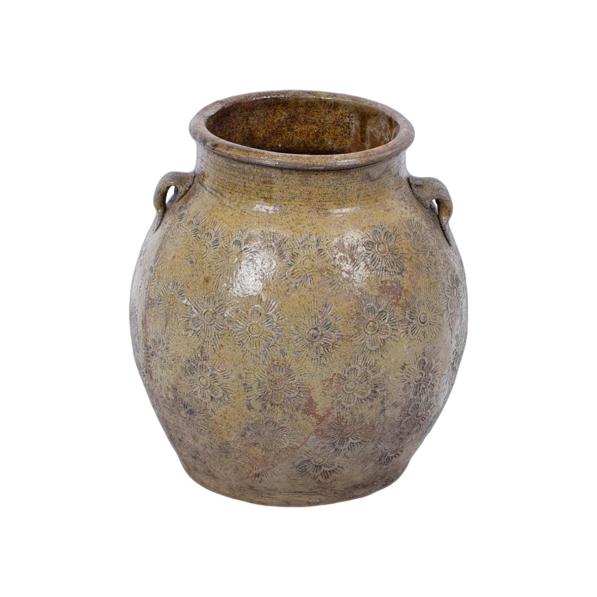 Zhenli – Pot ancien en grès à motifs concentriques n°23