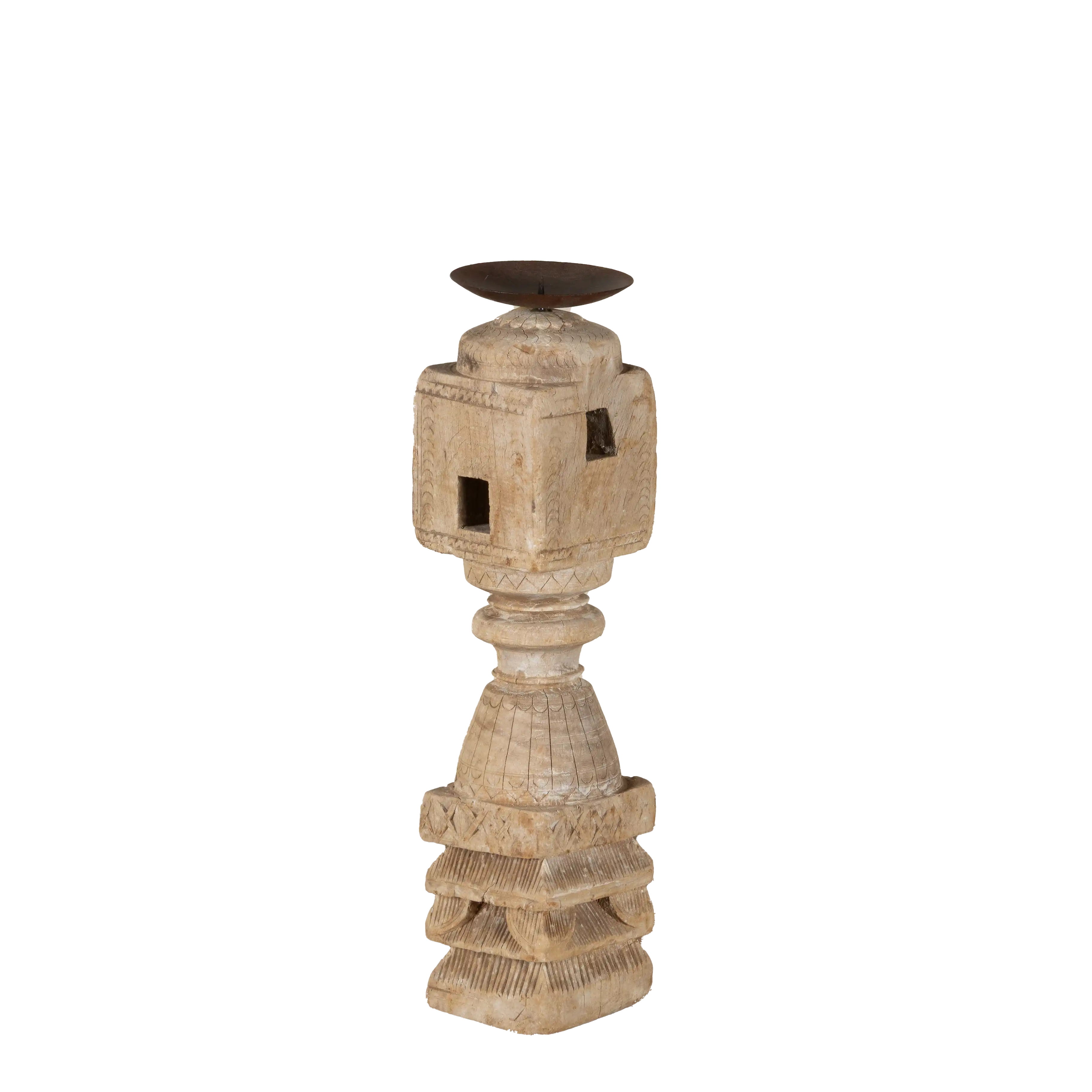 Diya - Bougeoir en bois n°1