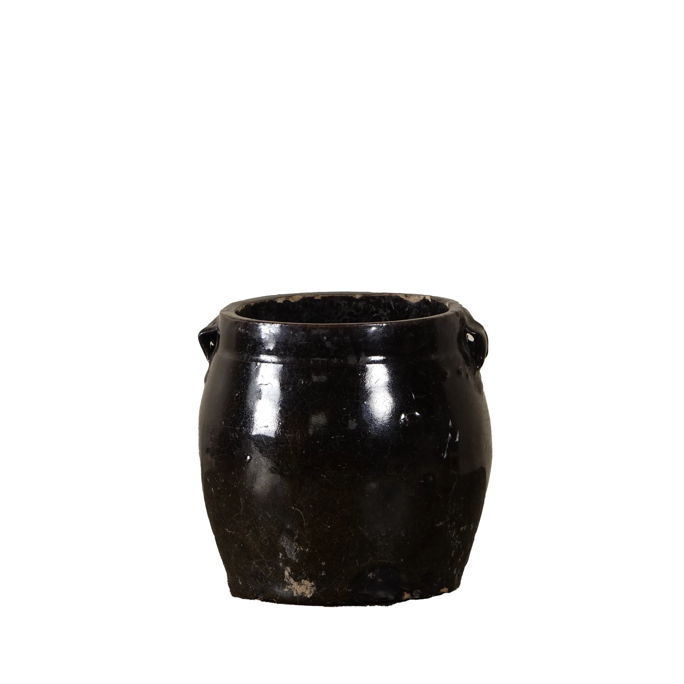 Hú - Pot à confit chinois émaillé noir n°1