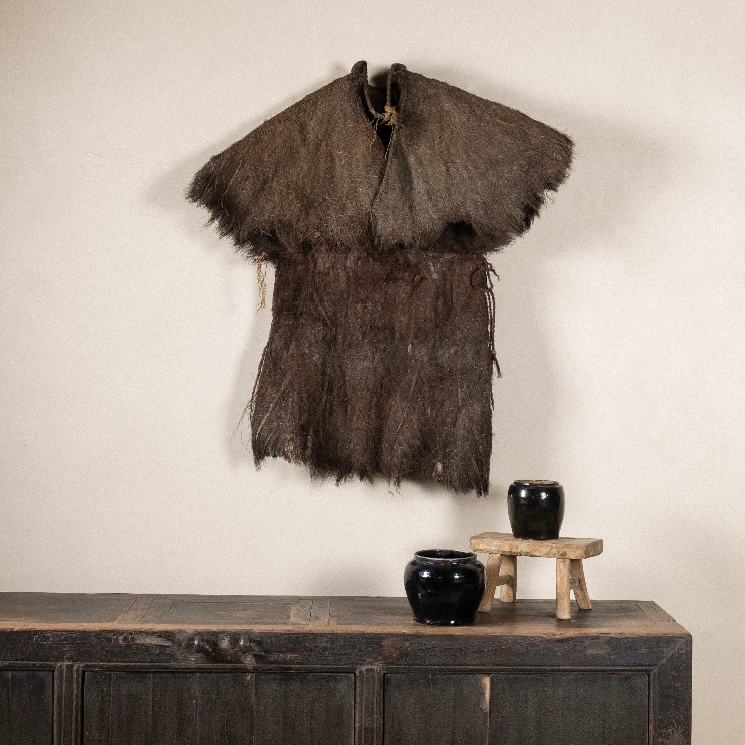 Liangshan – Manteau de pluie traditionnel chinois en fibre de coco n°1