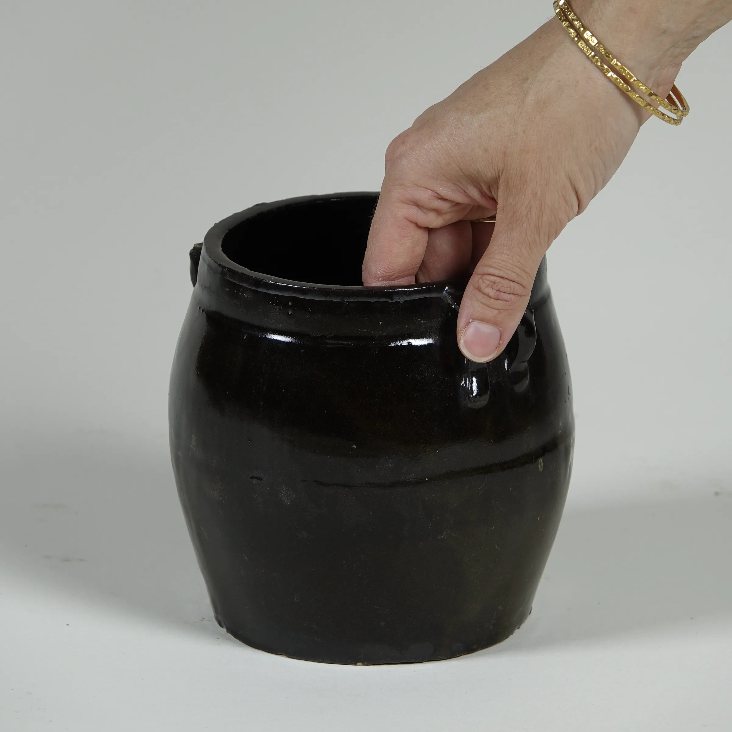 Hú - Pot à confit chinois émaillé noir n°10