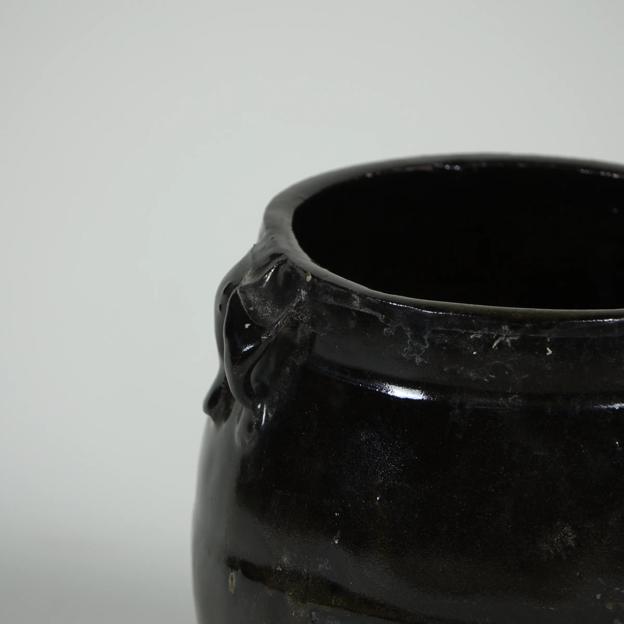 Hú - Pot à confit chinois émaillé noir n°10