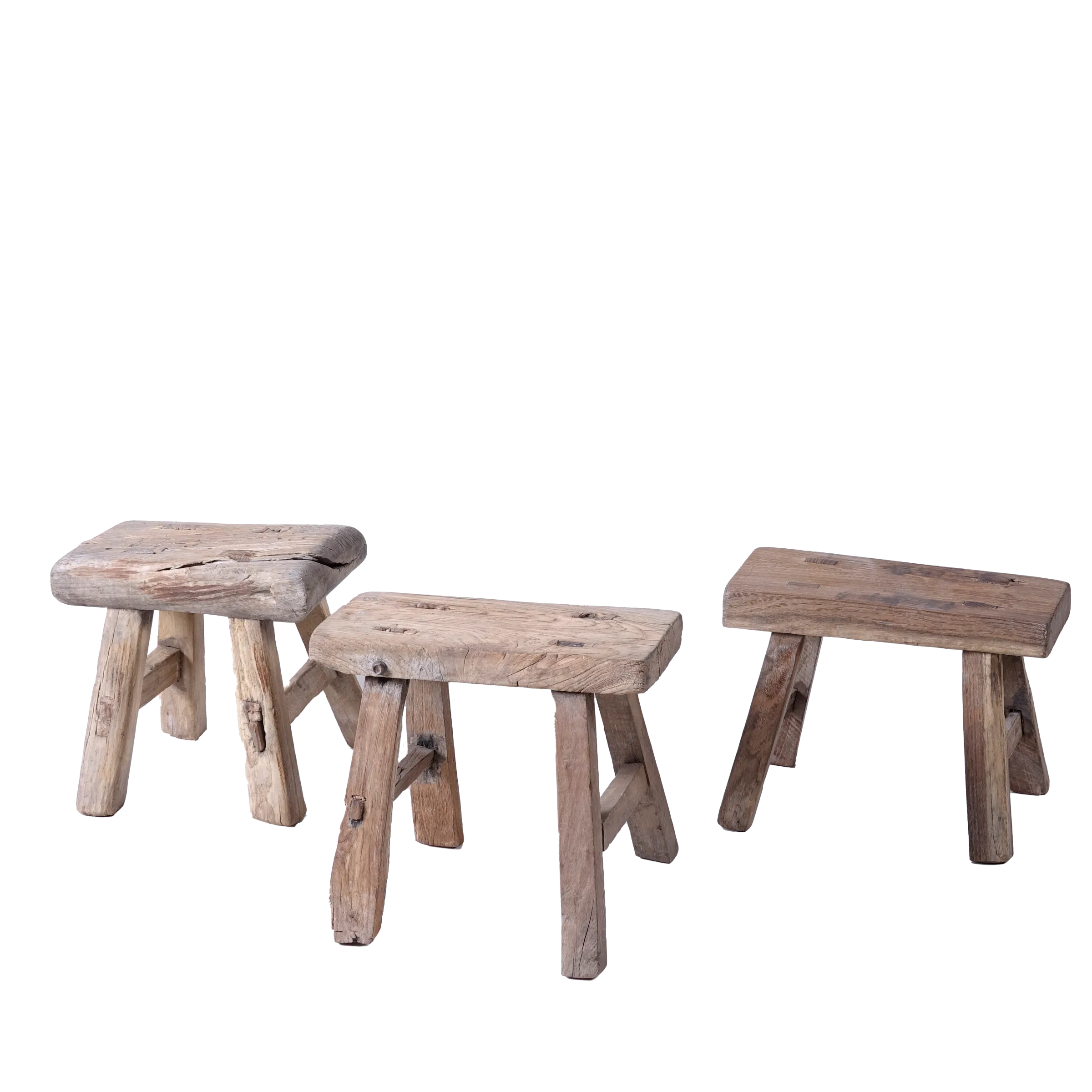 Nuo - Tabouret miniature en orme ancien