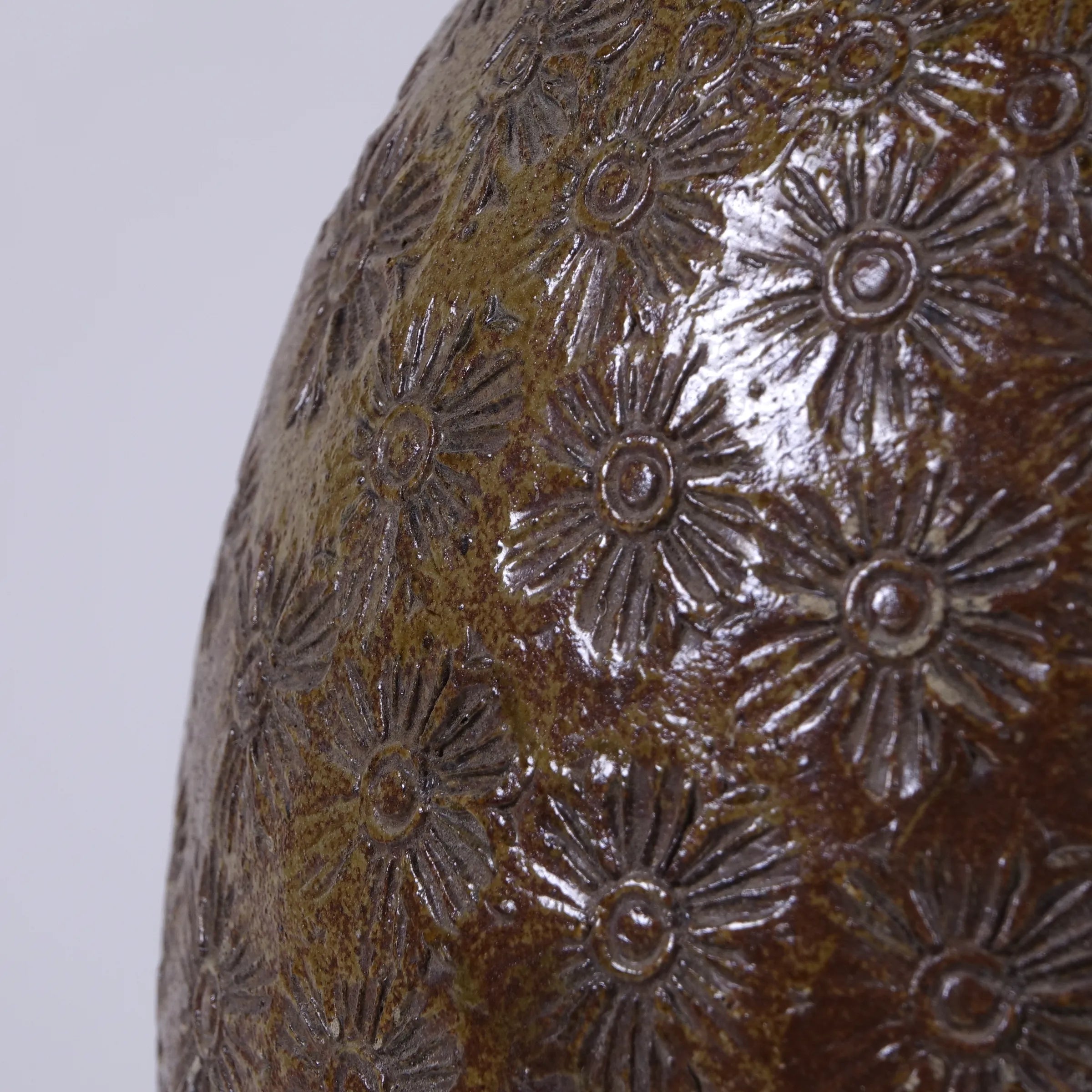 Zhenli – Pot ancien en grès à motifs concentriques n°3