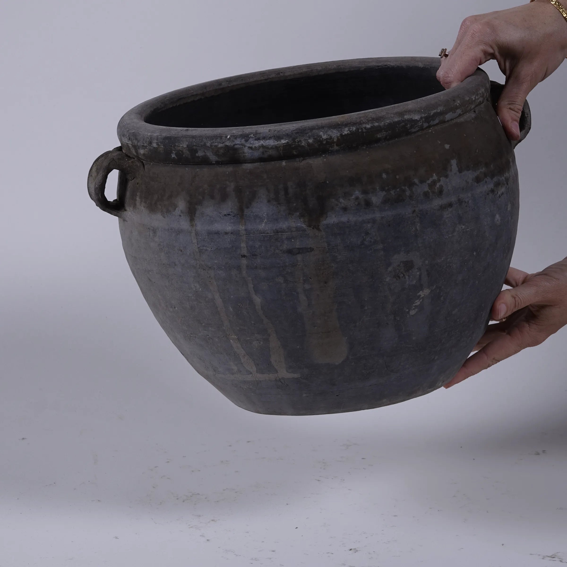 Yanan - Poterie chinoise grise à oreilles n°2