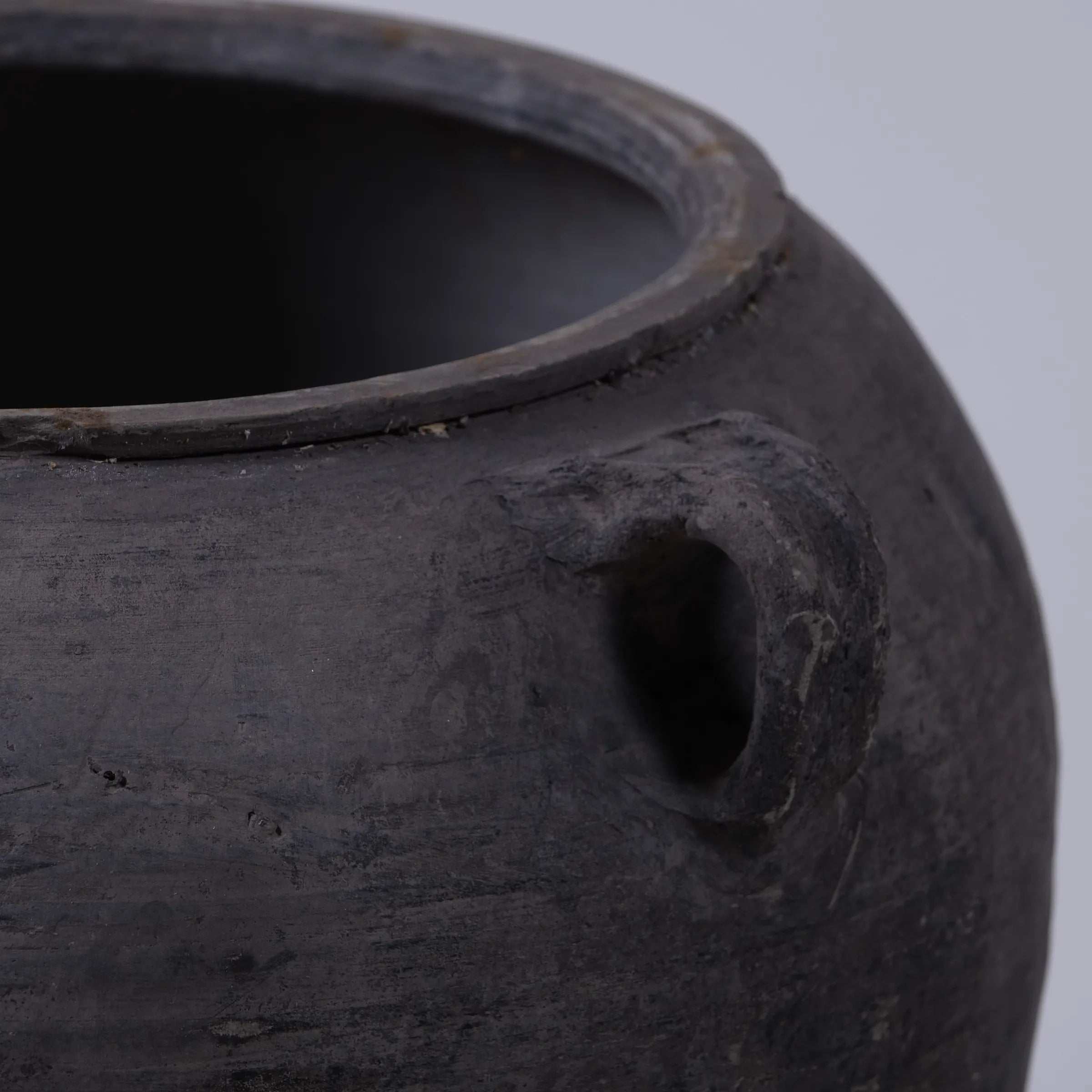 Yanan - Poterie chinoise grise à oreilles n°3