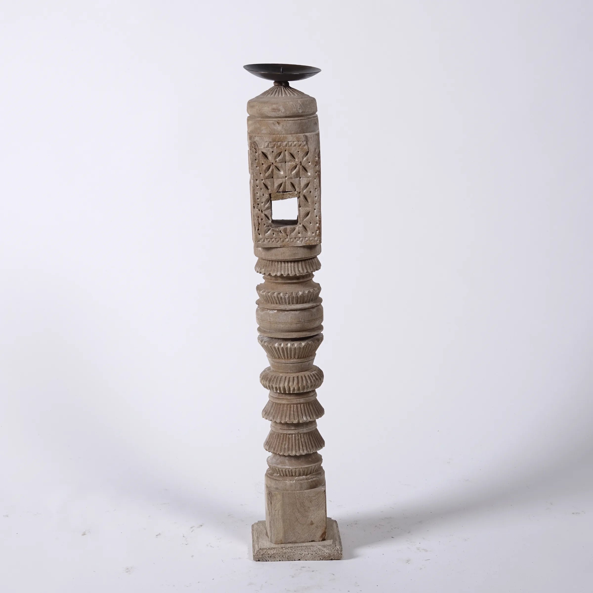 Rajvansh - Bougeoir en bois n°1