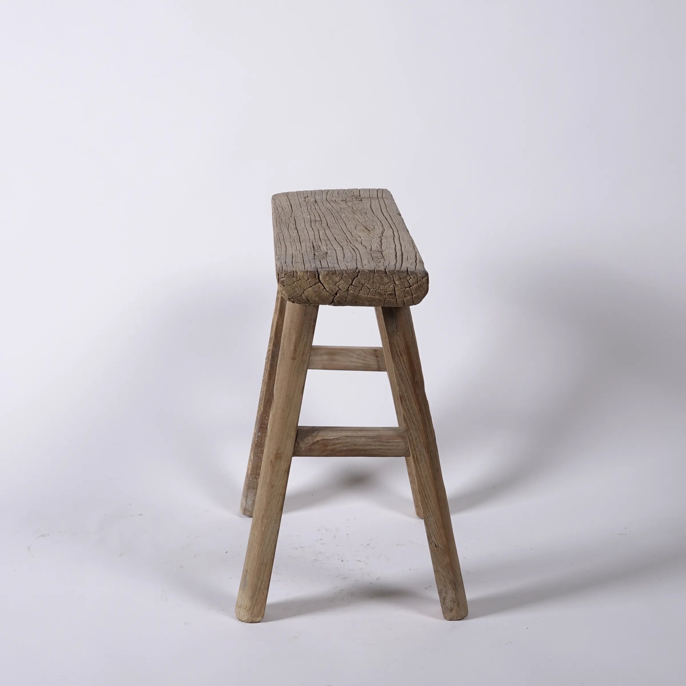 Zao - Tabouret rectangulaire en orme ancien n°4