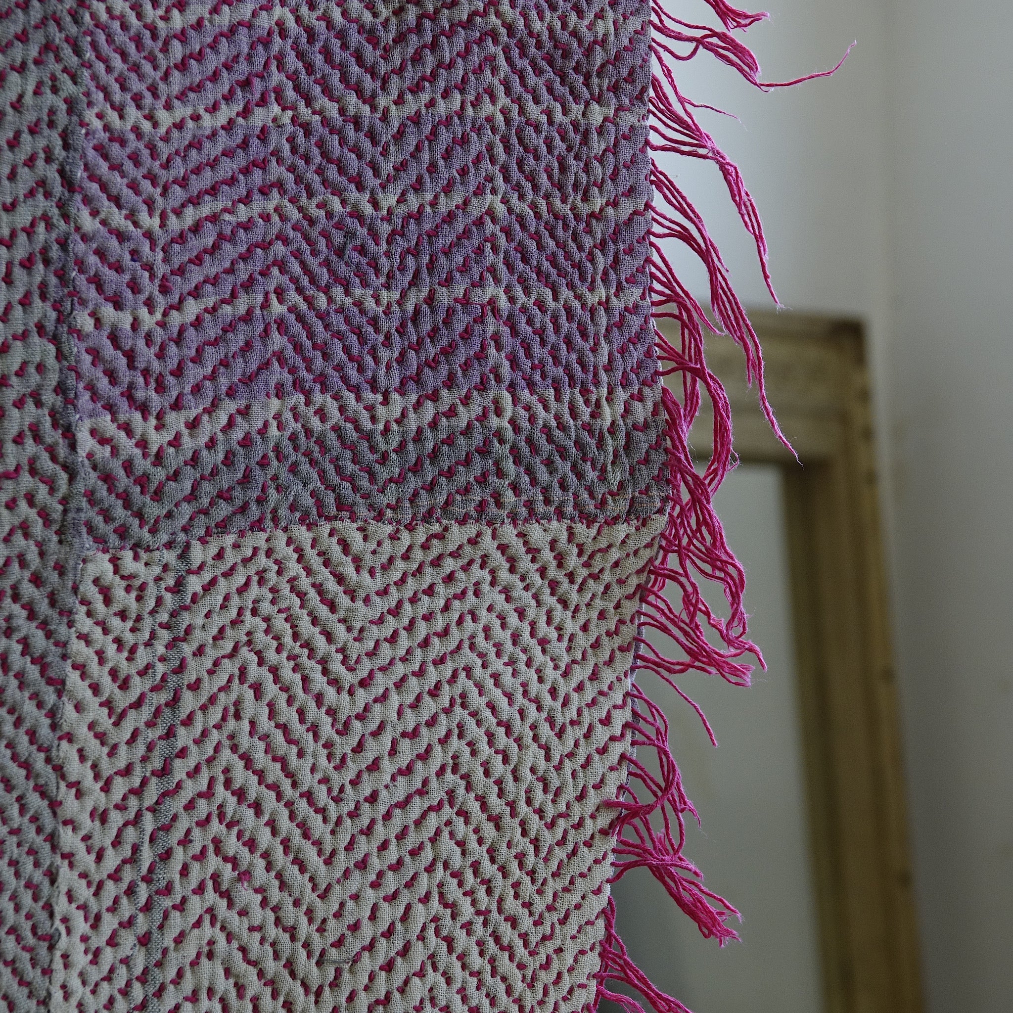 Kantha - Couvre-lit ancien fait-main n°6