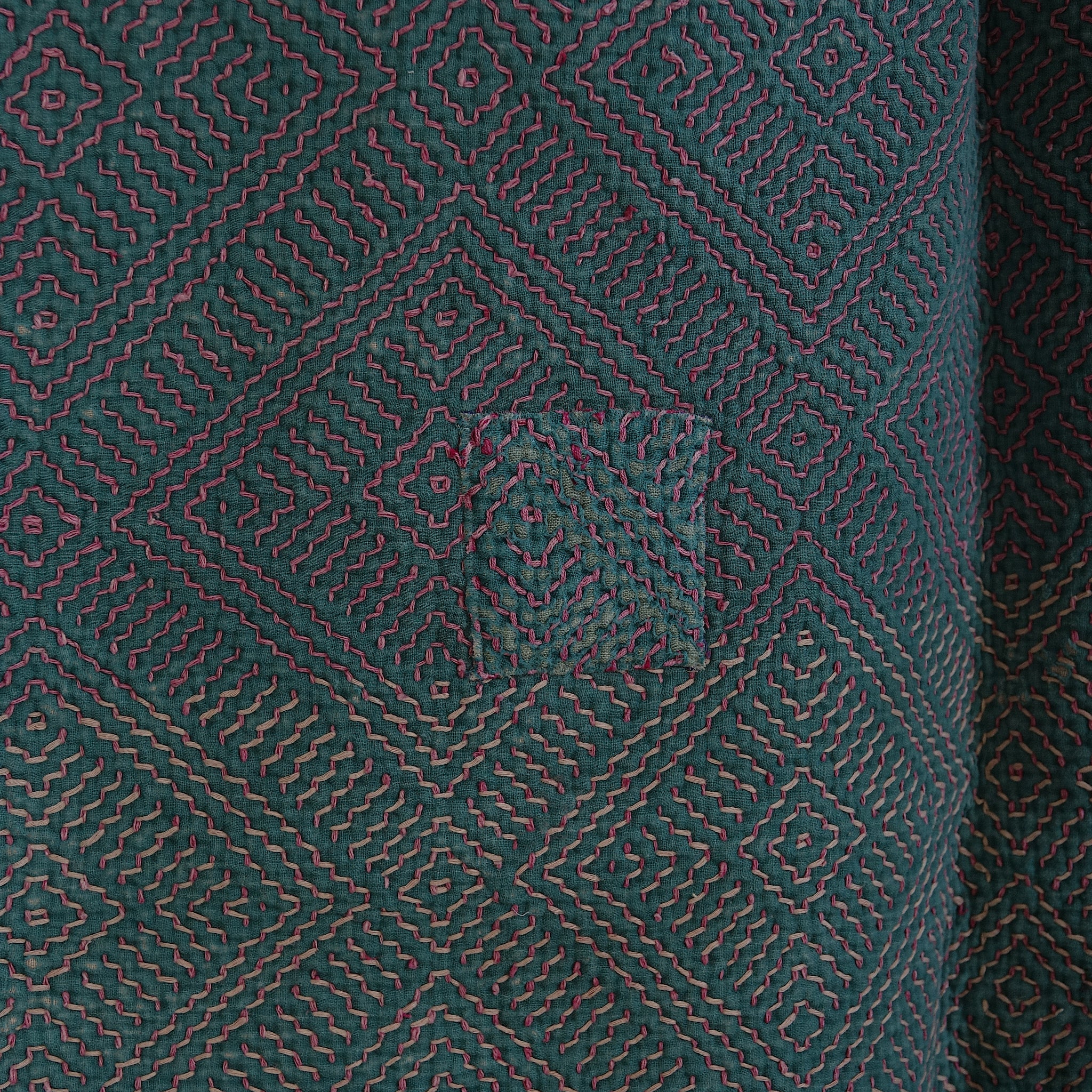 Kantha - Couvre-lit ancien fait-main n°9