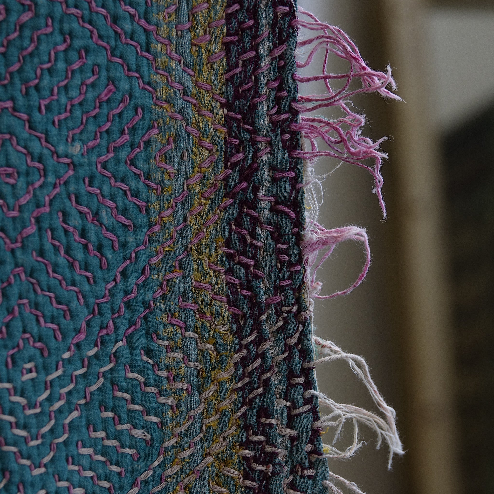 Kantha - Couvre-lit ancien fait-main n°9