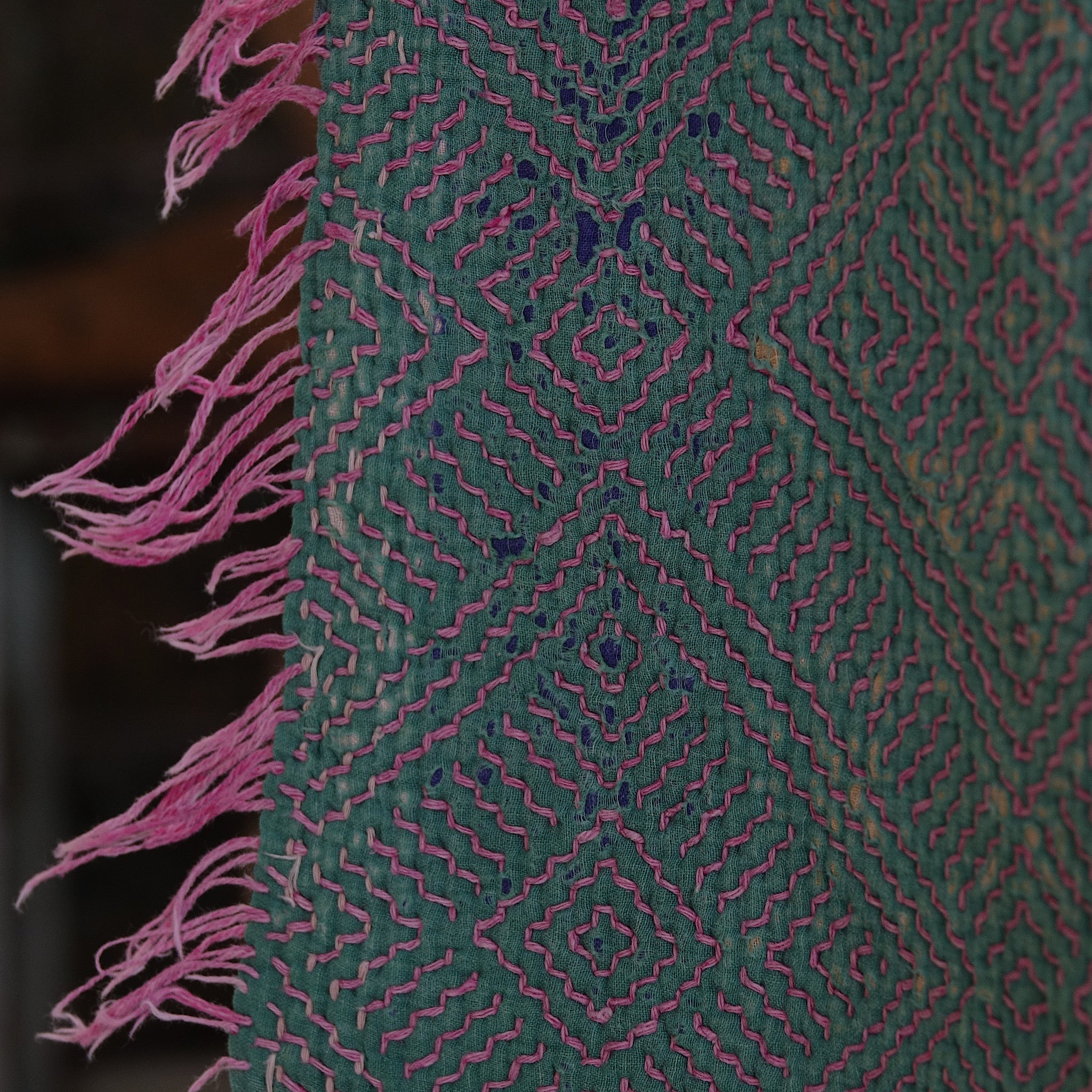 Kantha - Couvre-lit ancien fait-main n°9