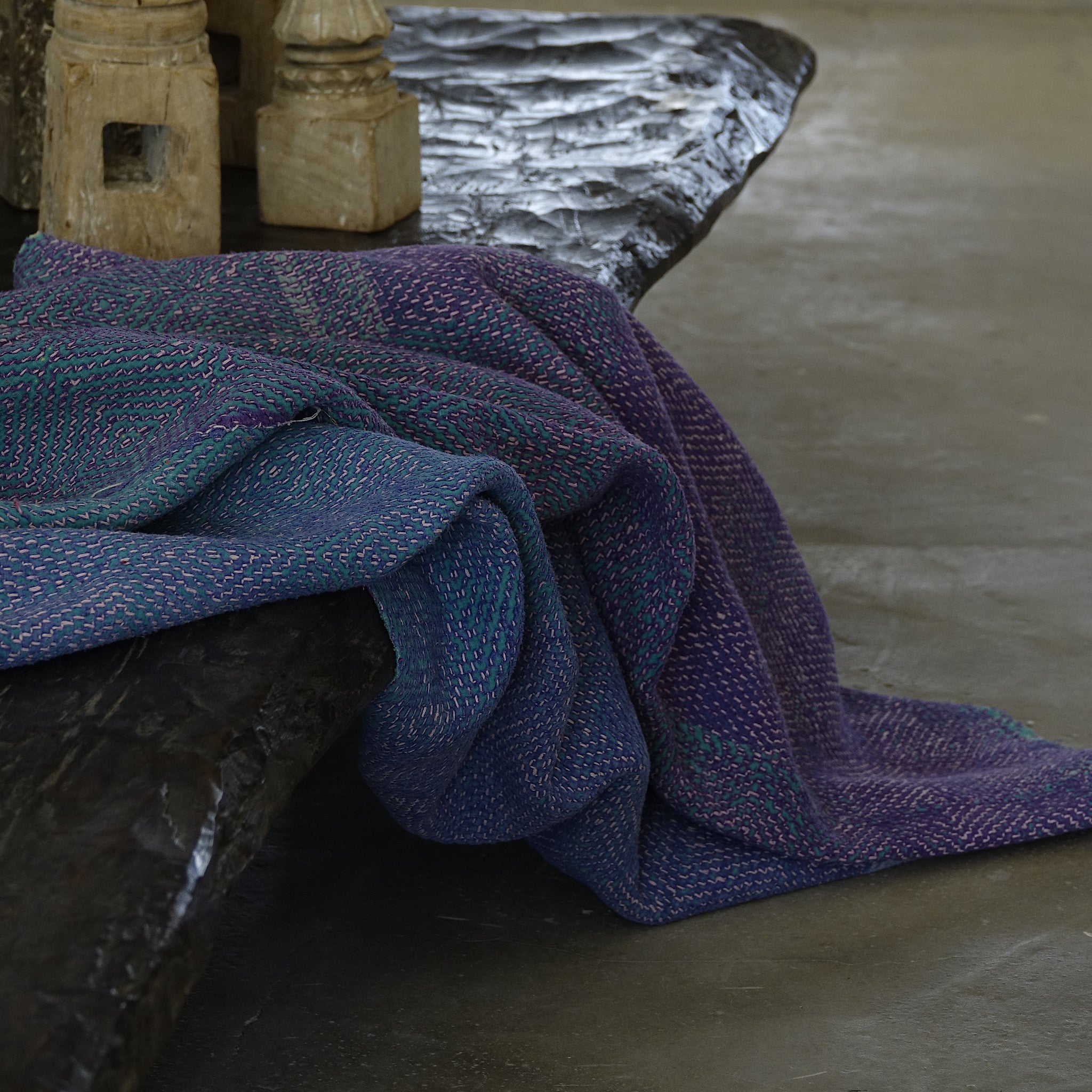 Kantha - Couvre-lit ancien fait-main n°10