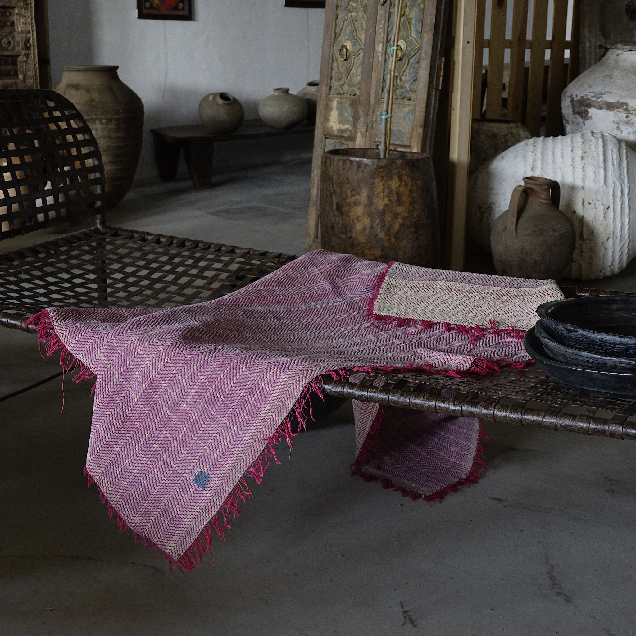 Kantha - Couvre-lit ancien fait-main n°6