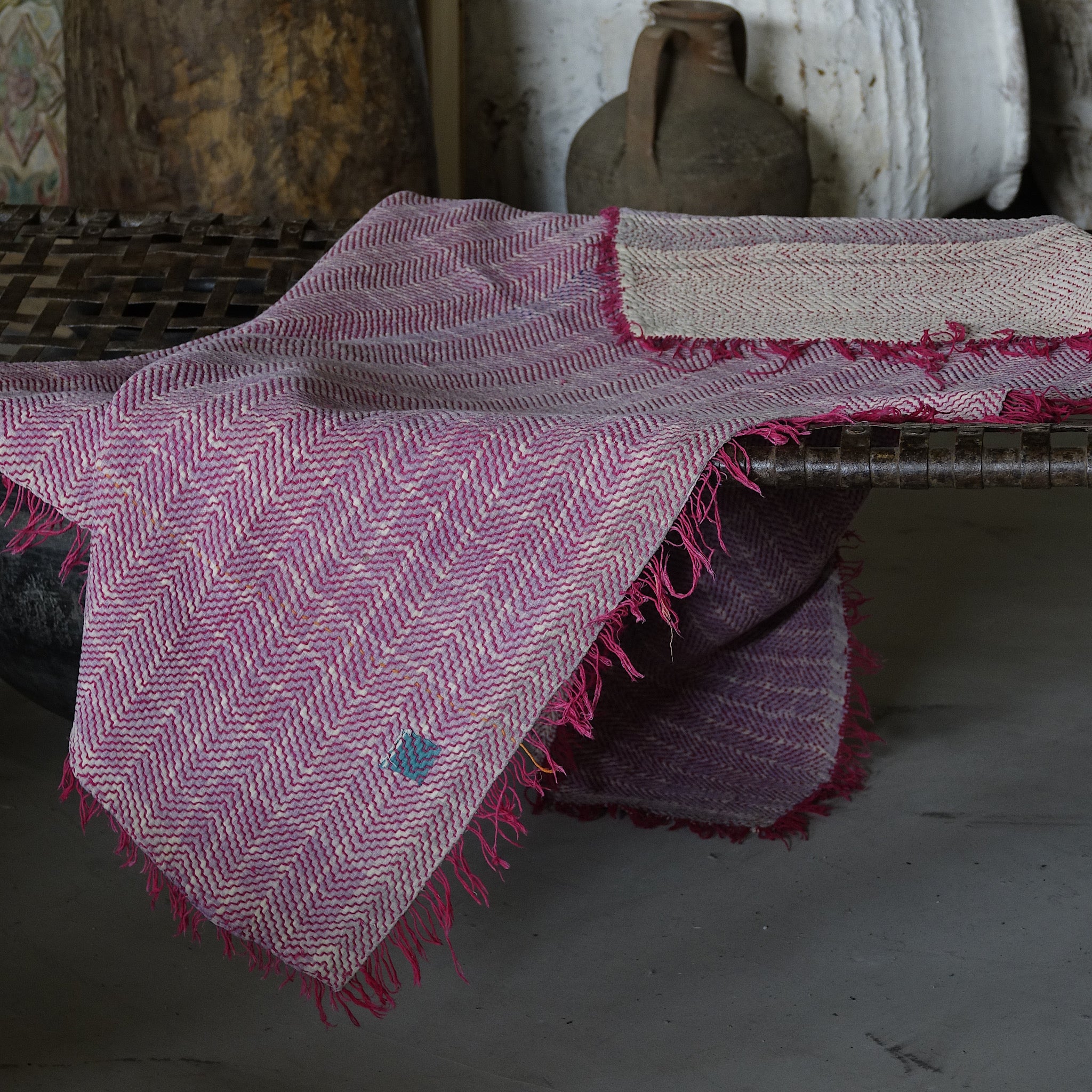 Kantha - Couvre-lit ancien fait-main n°6