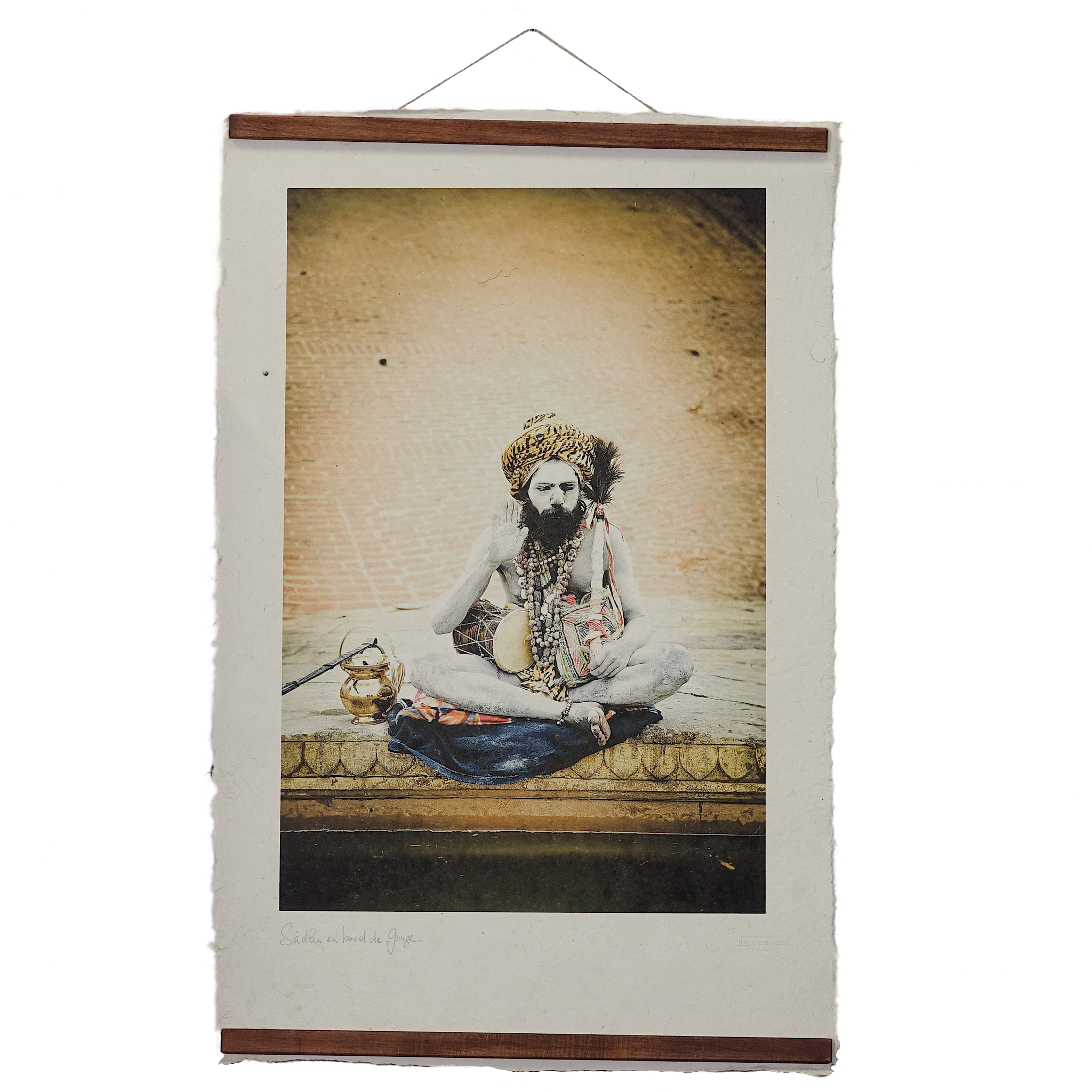 Sâdhu en bord de Gange, Varanasi - Kakémono