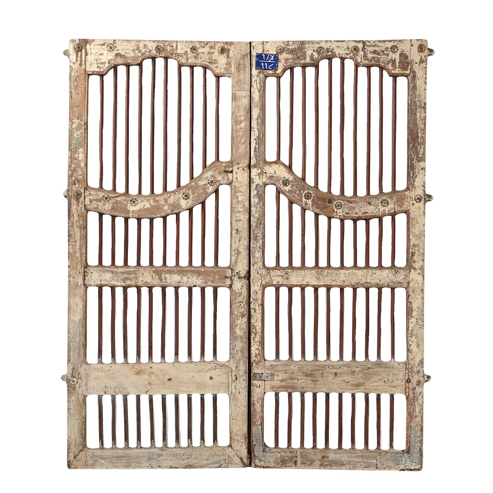 Sujasar - Porte indienne sculptée avec barreaux en fer n°6