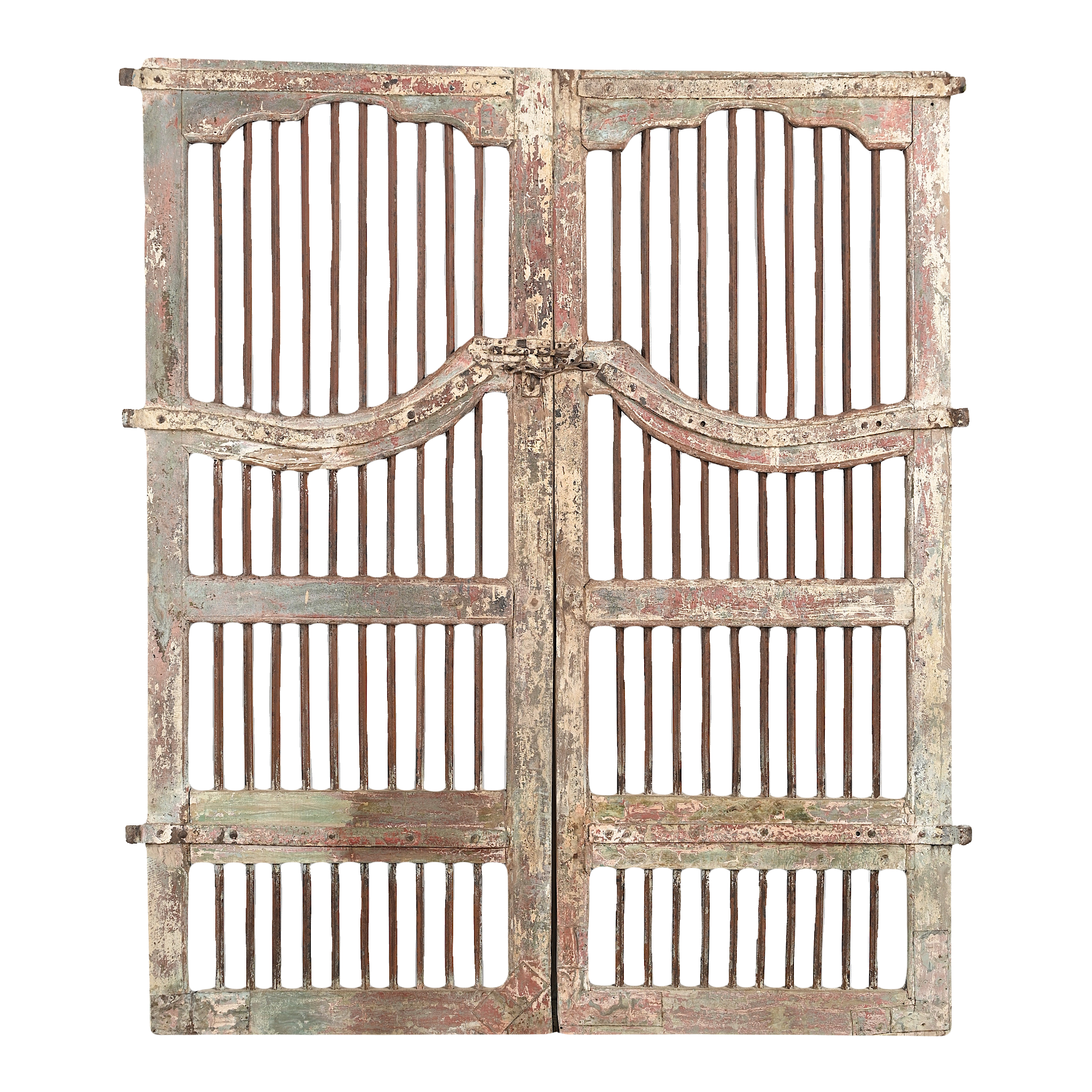 Sujasar - Porte indienne sculptée avec barreaux en fer n°6