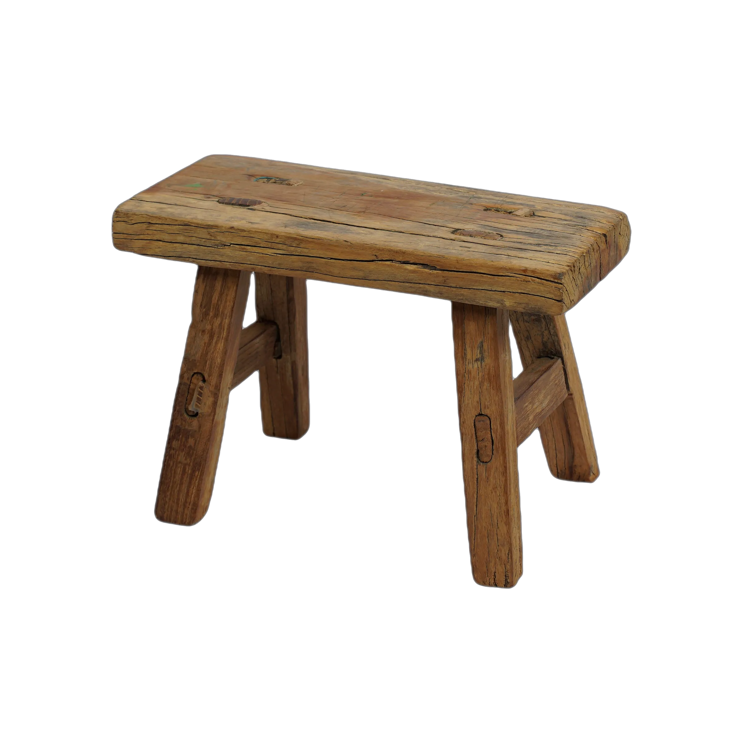 Nuo - Mini tabouret ancien en orme n°81