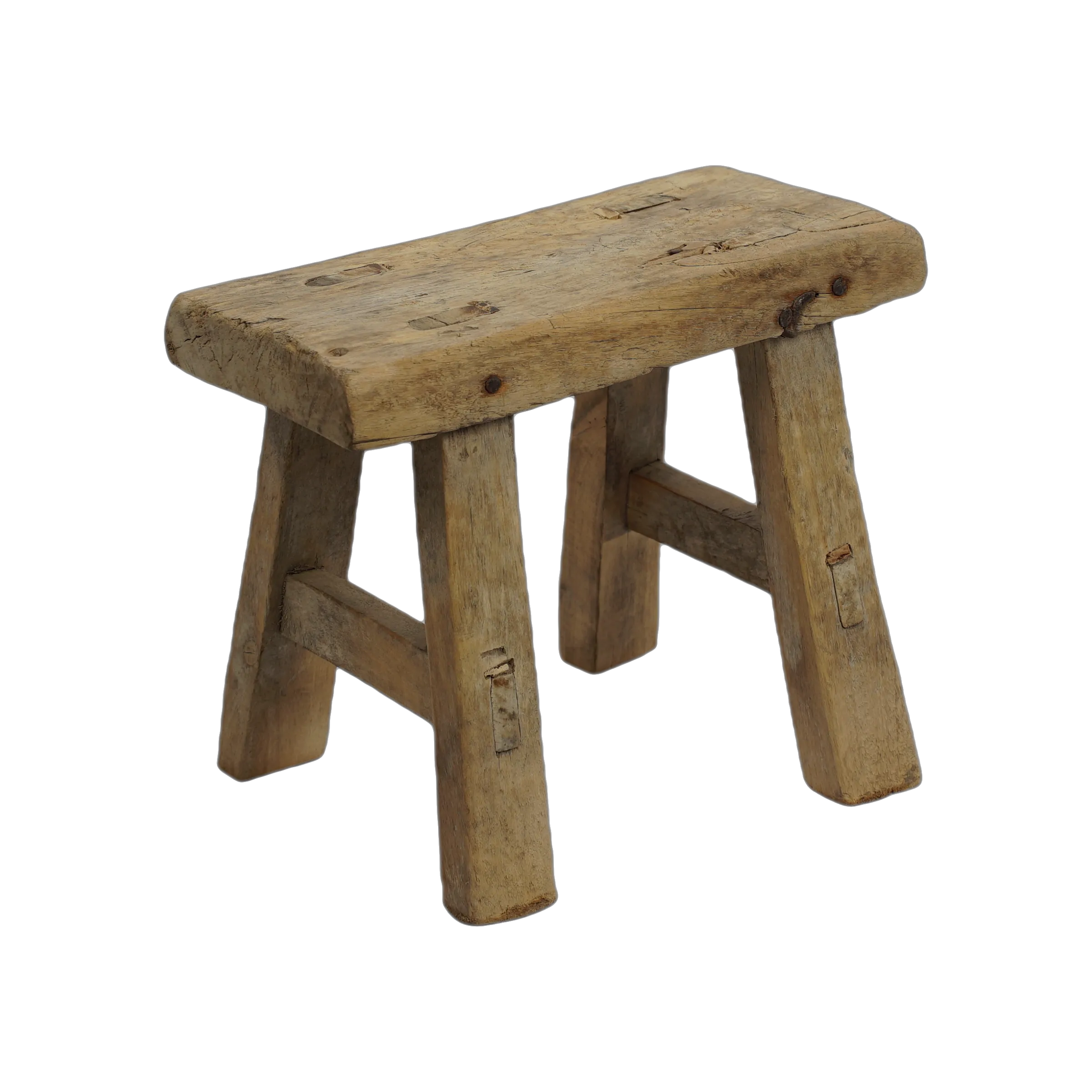 Nuo - Mini tabouret ancien en orme n°83