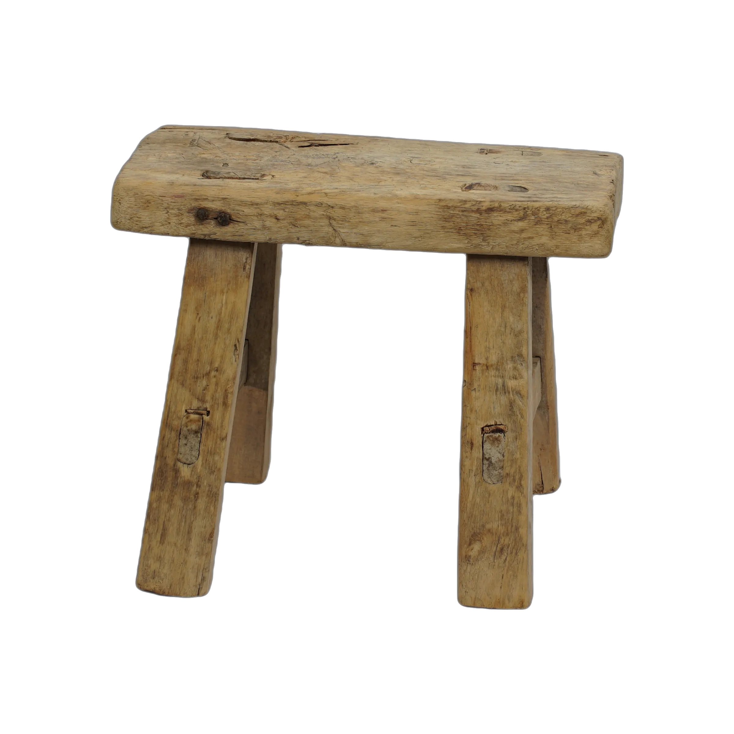 Nuo - Mini tabouret ancien en orme n°83 - vue 4