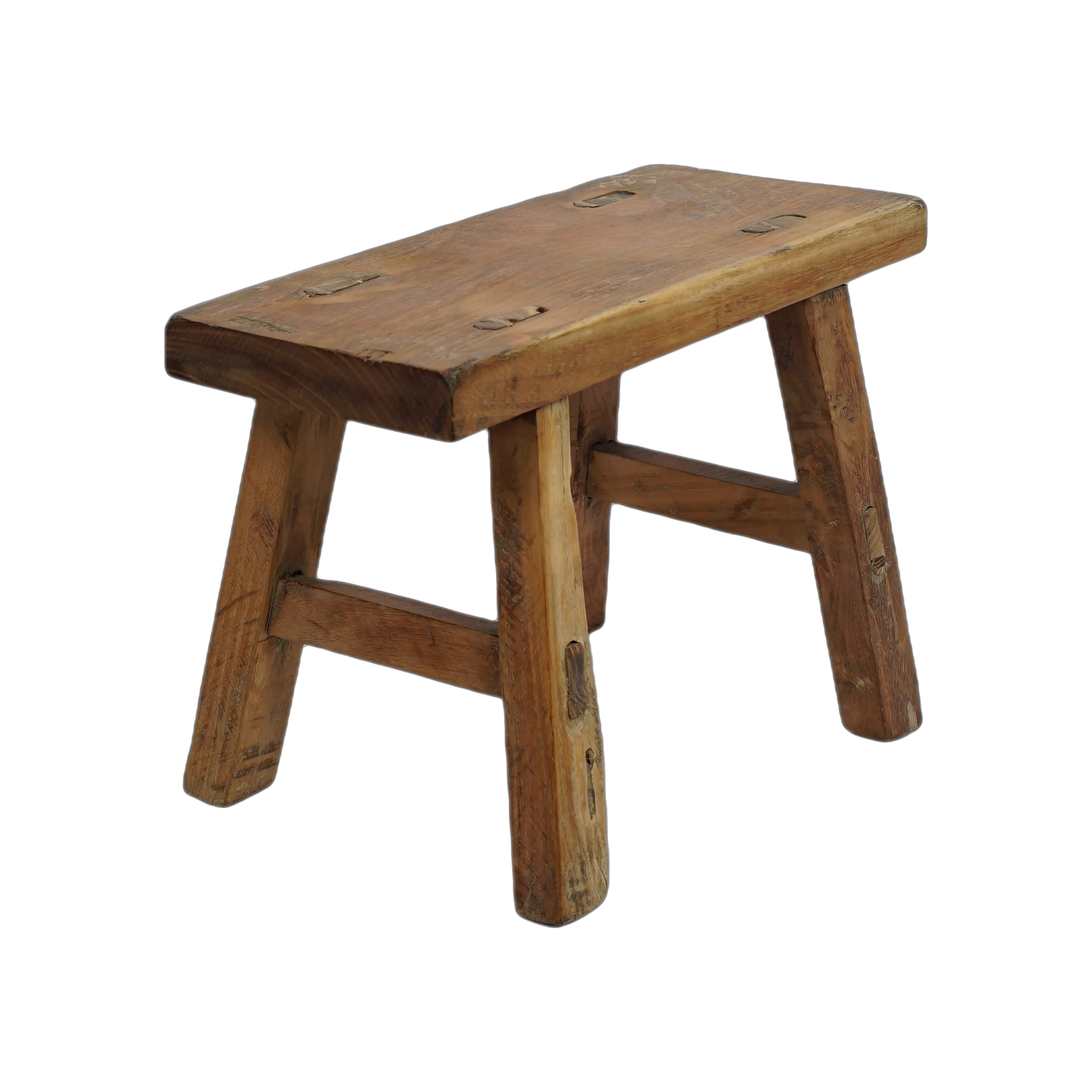 Nuo - Mini tabouret ancien en orme n°87 - vue 2