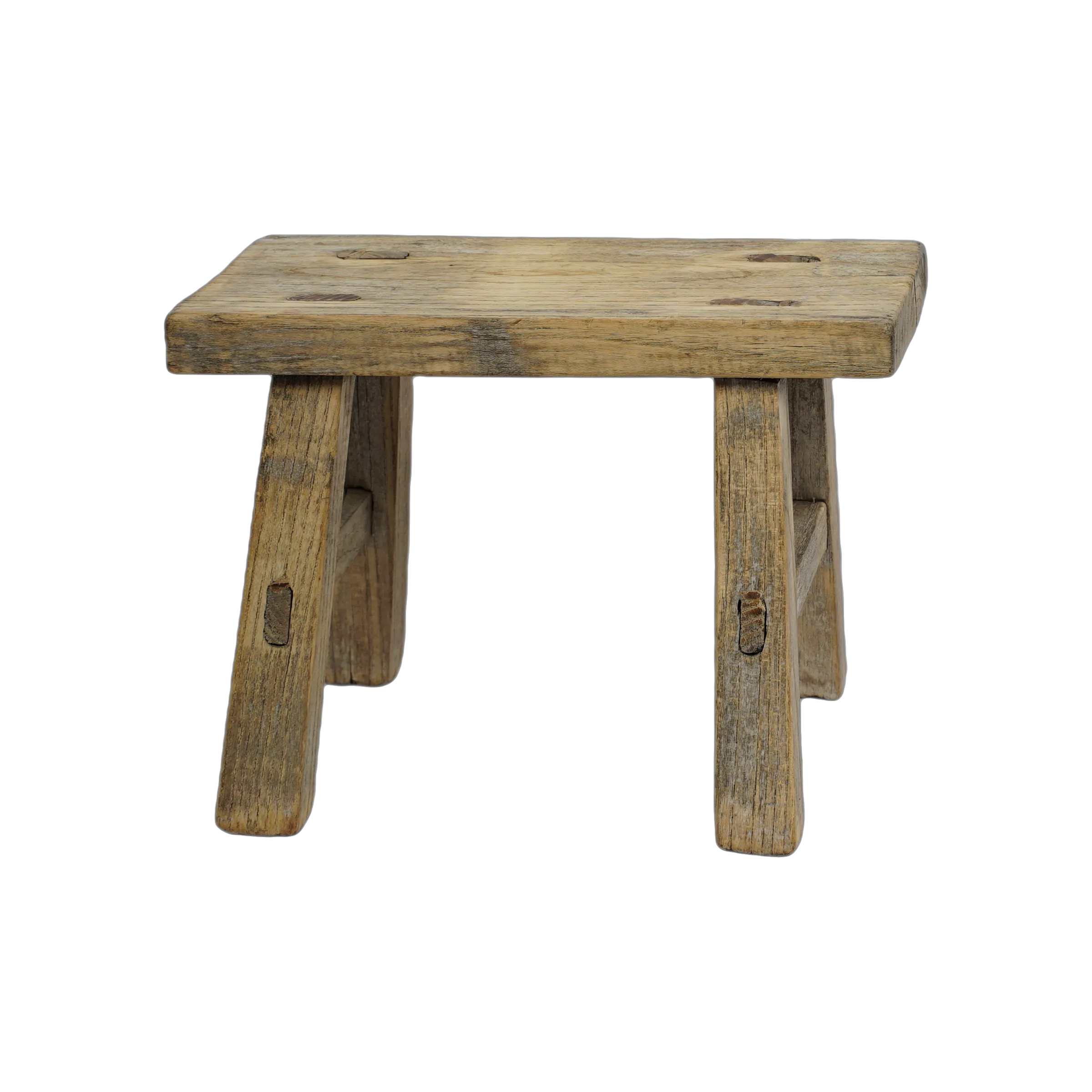Nuo - Mini tabouret ancien en orme n°89 - vue 4