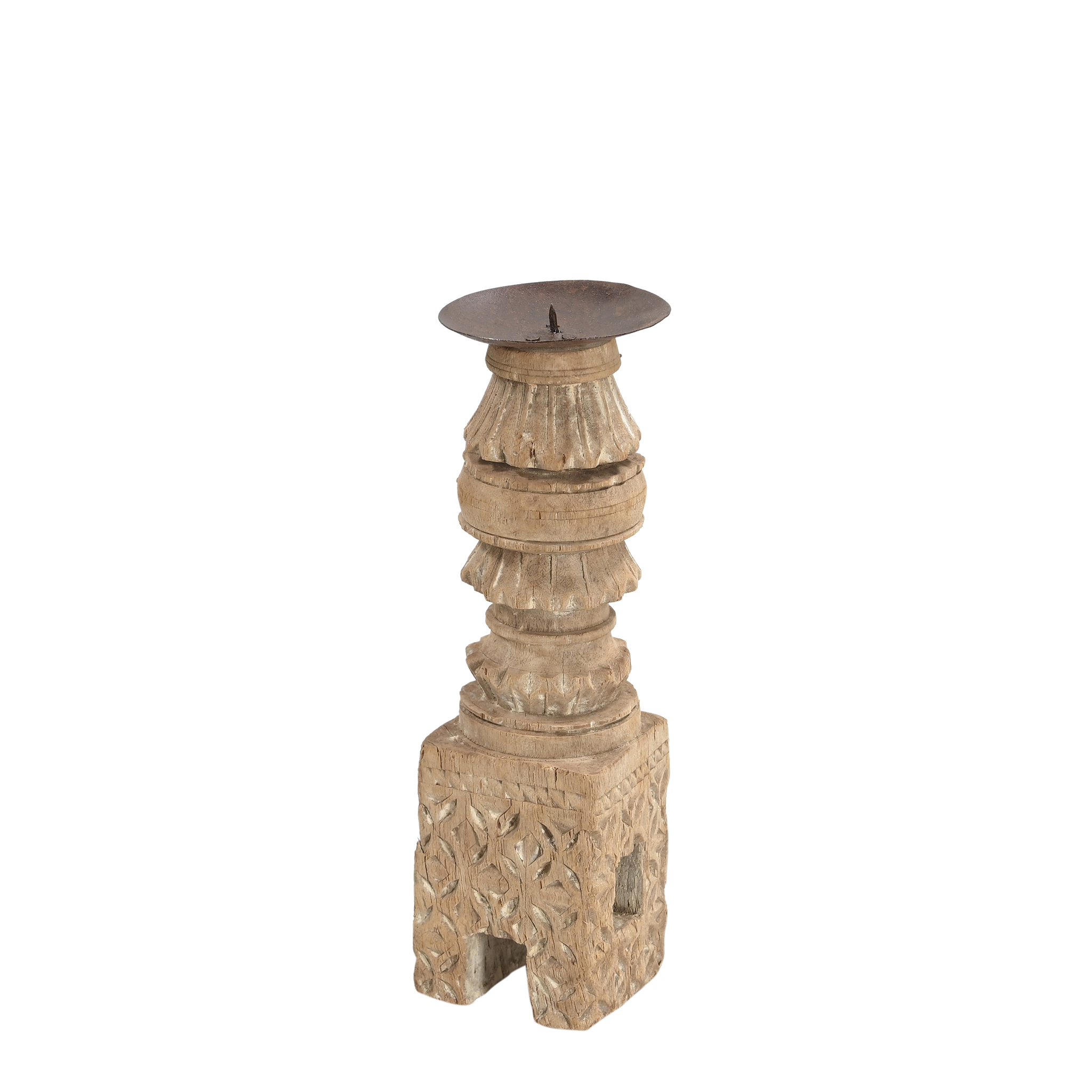 Momabatti - Bougeoir en bois clair sculpté nº5