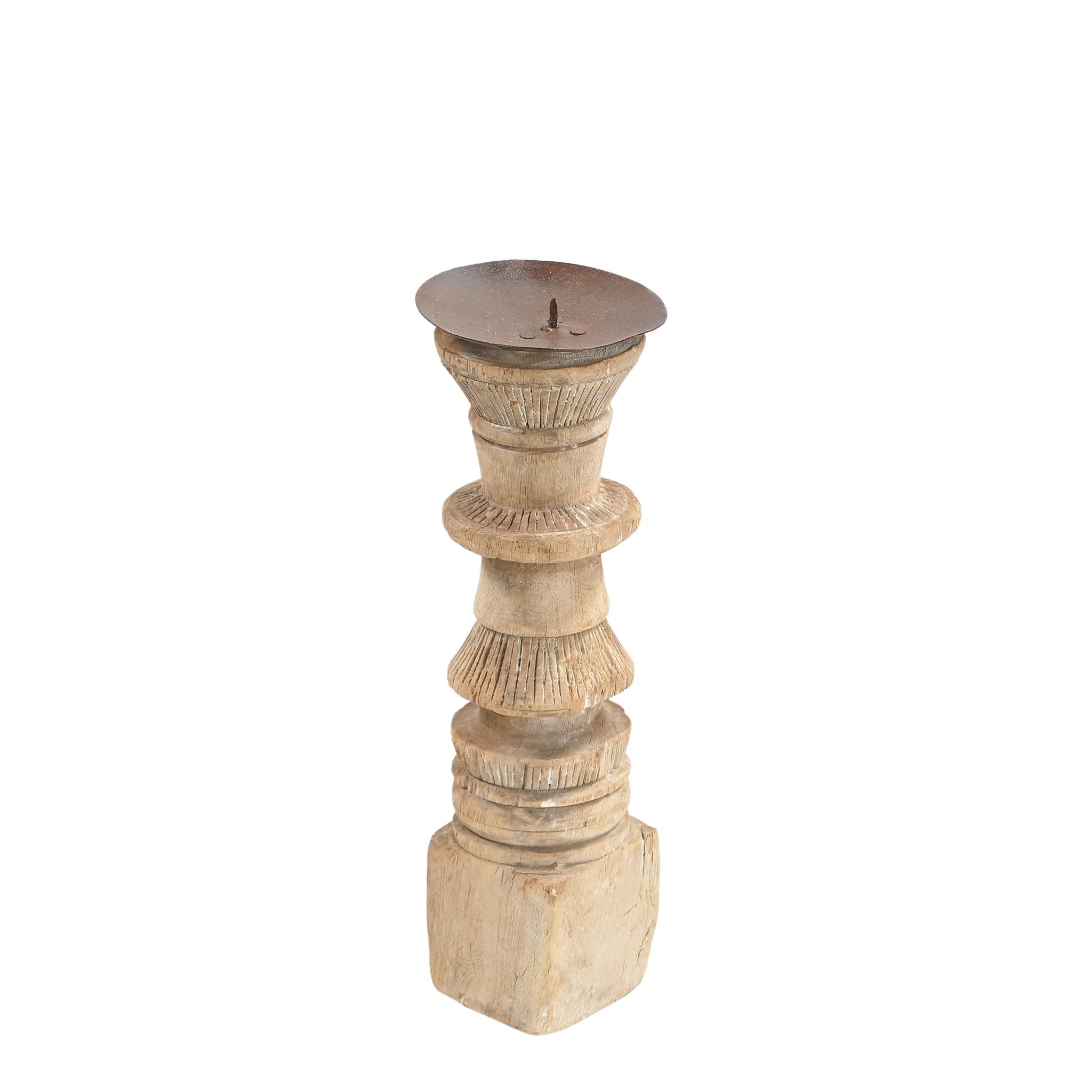 Momabatti - Bougeoir en bois clair sculpté nº170