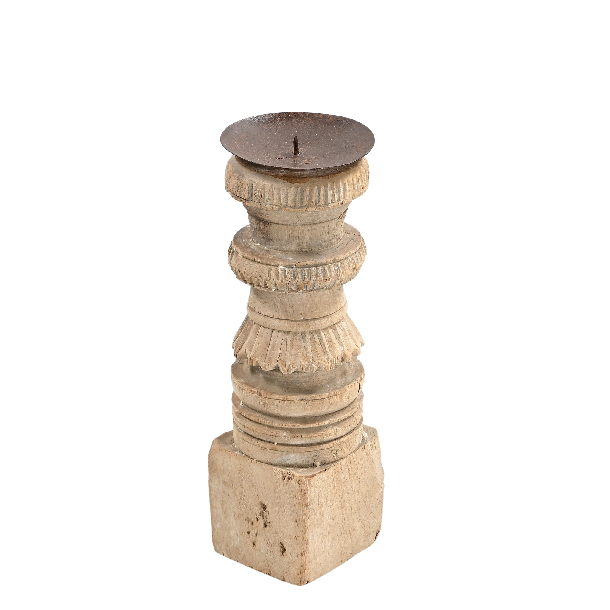 Momabatti - Bougeoir en bois clair sculpté nº185