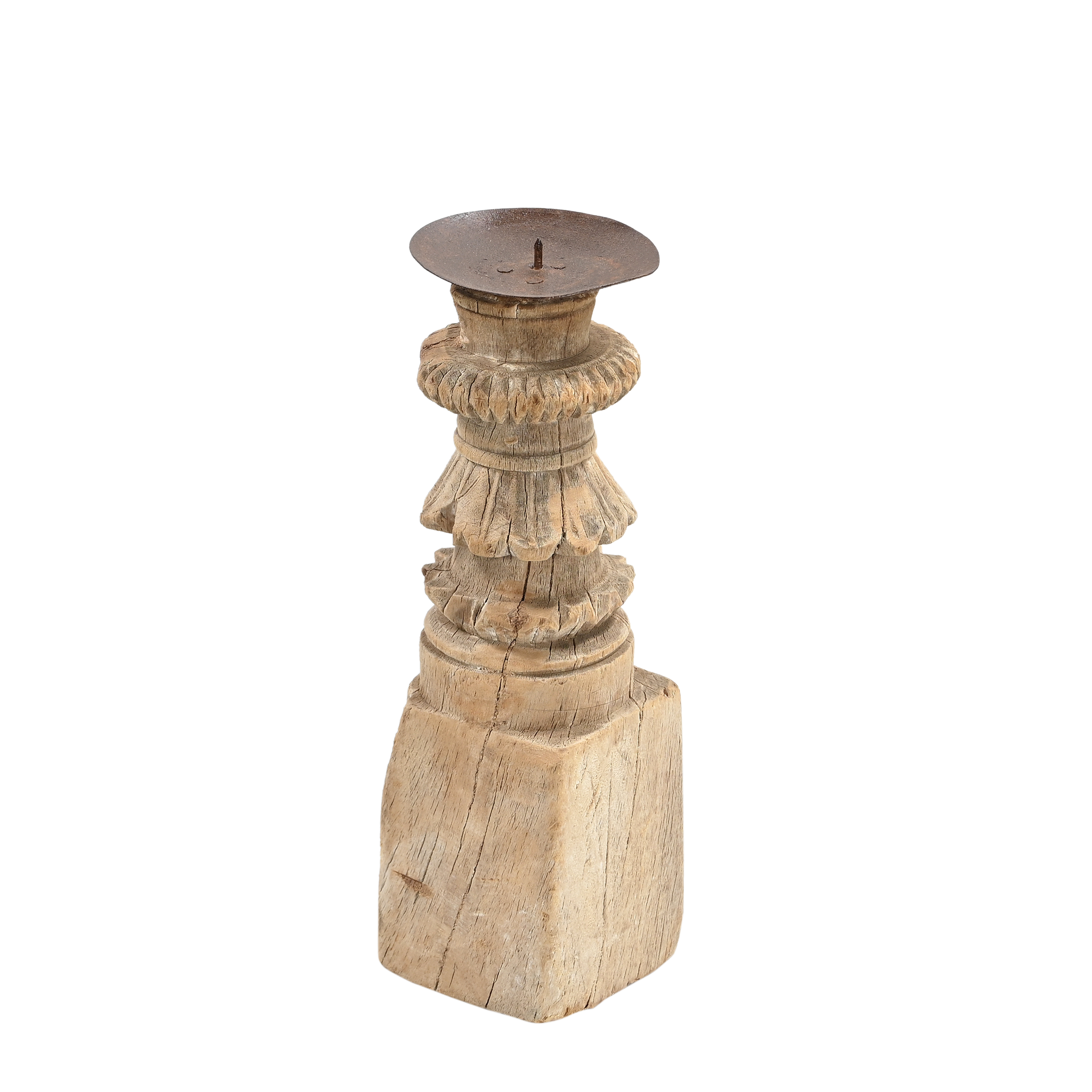 Momabatti - Bougeoir en bois clair sculpté nº186