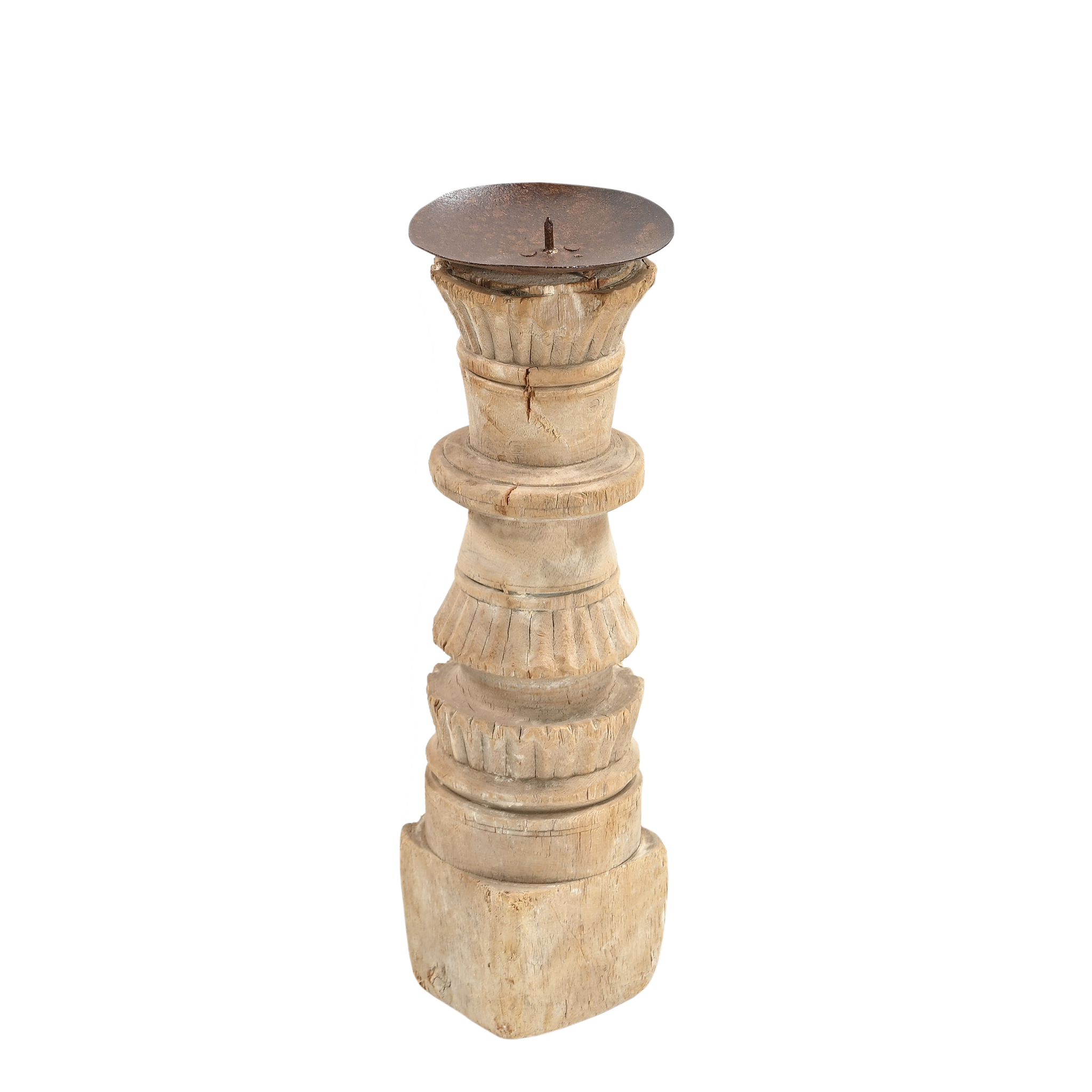 Momabatti - Bougeoir en bois clair sculpté nº191
