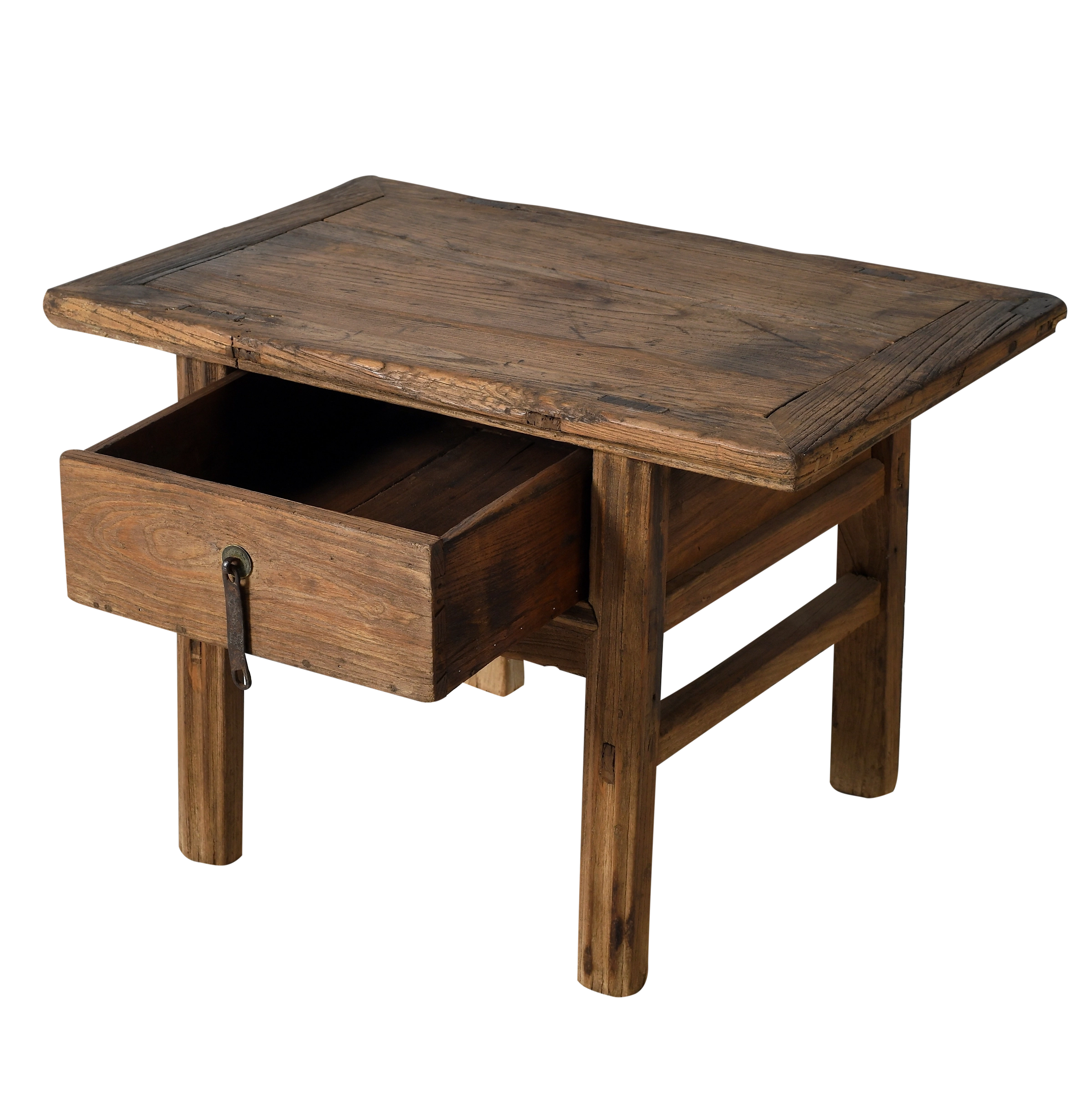 Haibei - Table de chevet chinoise en orme ancien n°1 - vue 3