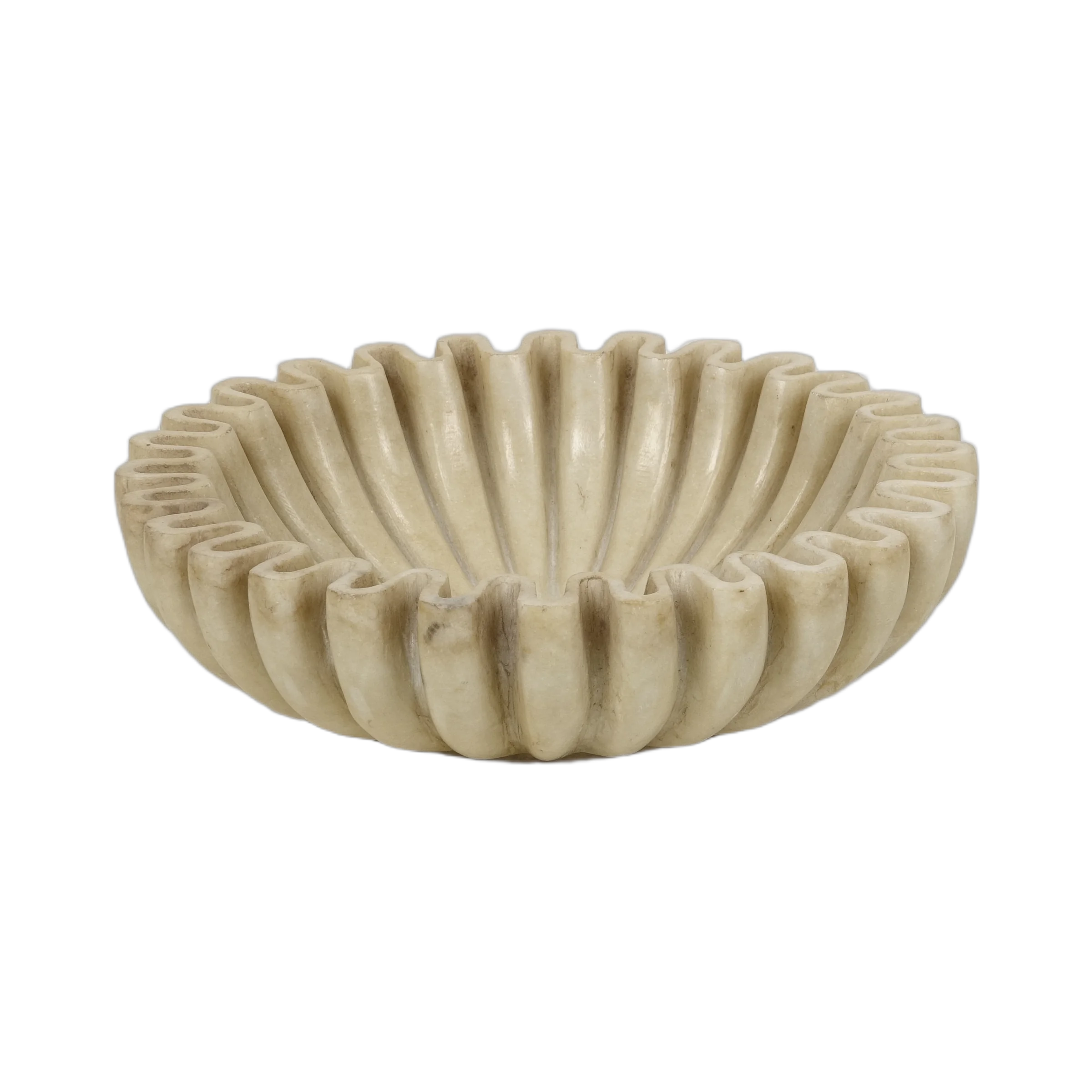 Makrana - Coupe en marbre blanc sculpté n°9