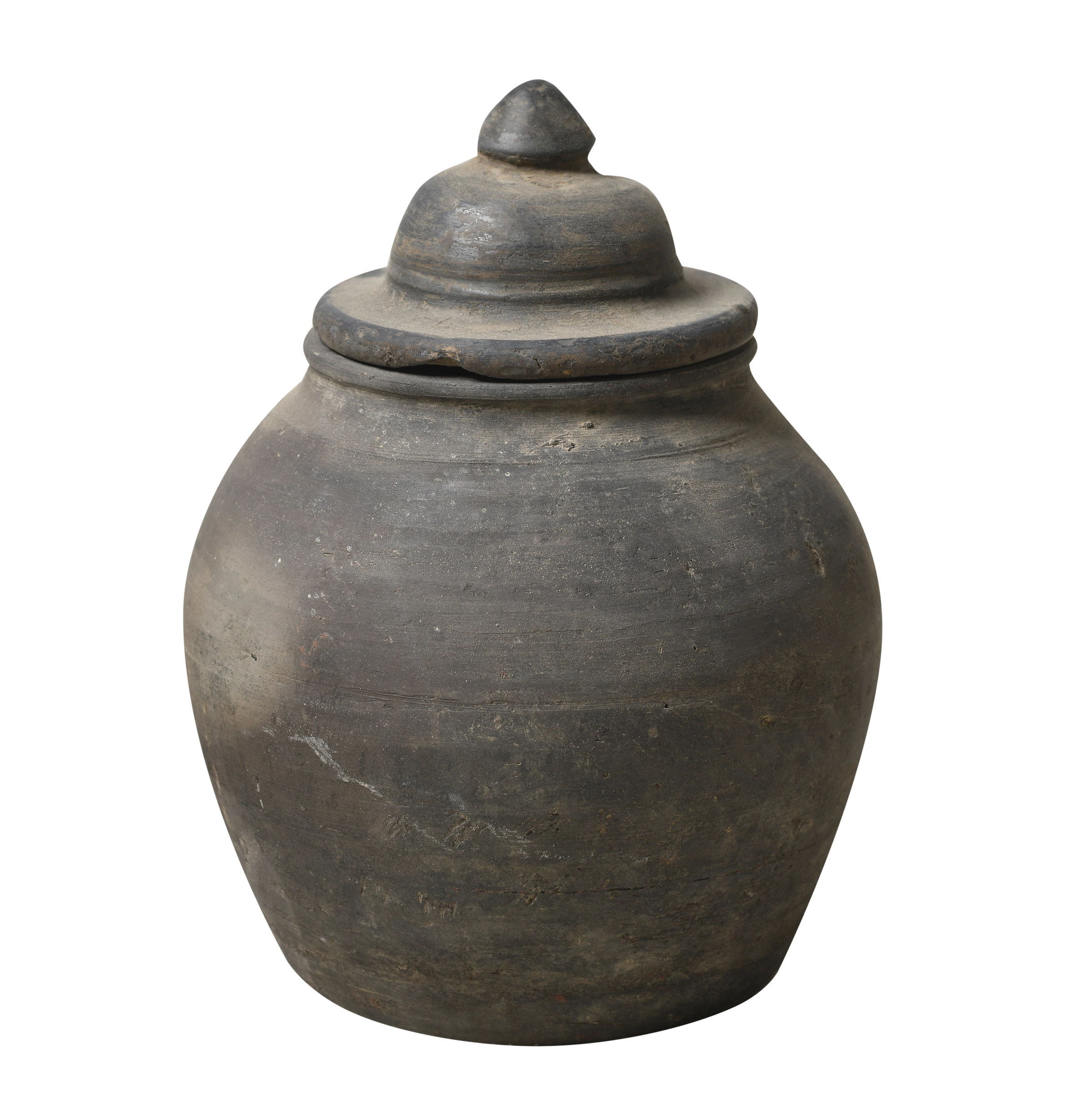 Yuxi - Pot utilitaire chinois gris à couvercle n°18
