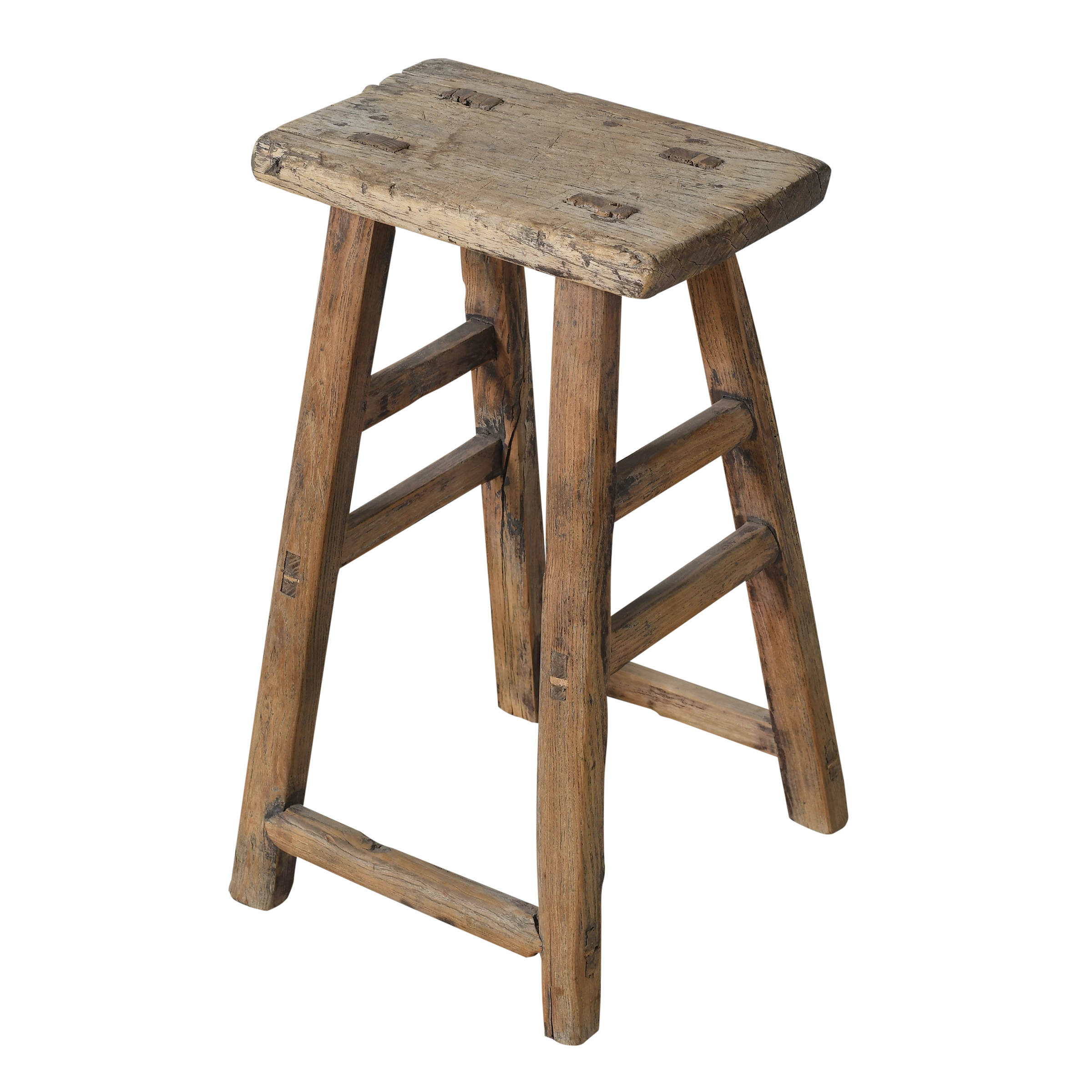 Zao - Tabouret chinois ancien en orme n°18 - vue 2