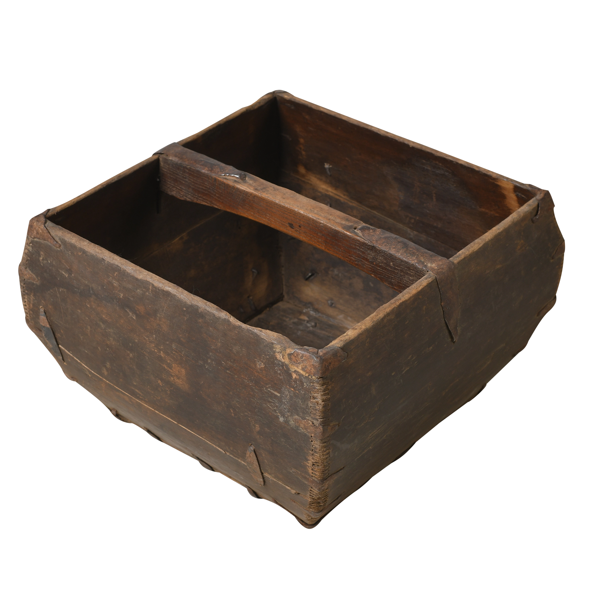 Naguo - Panier utilitaire ancien en pin n°4 - vue 2