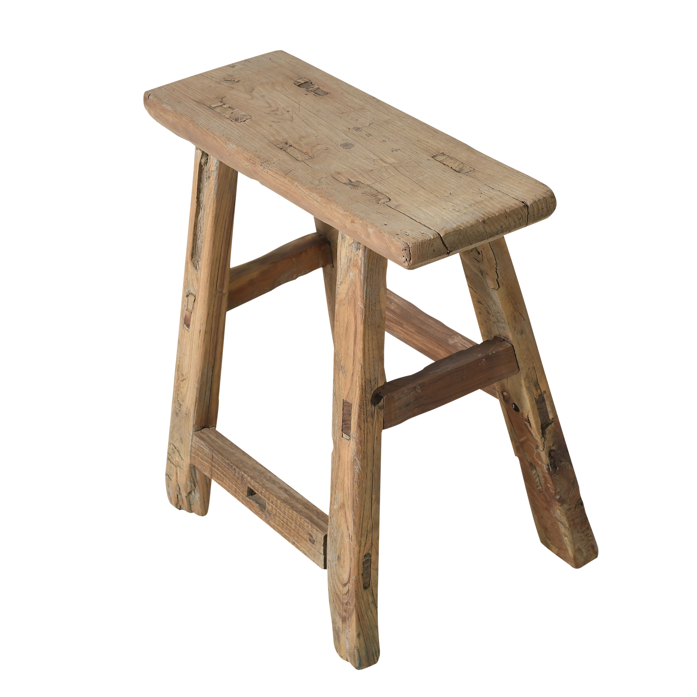 Zin - Tabouret chinois ancien en orme n°17 - vue 2