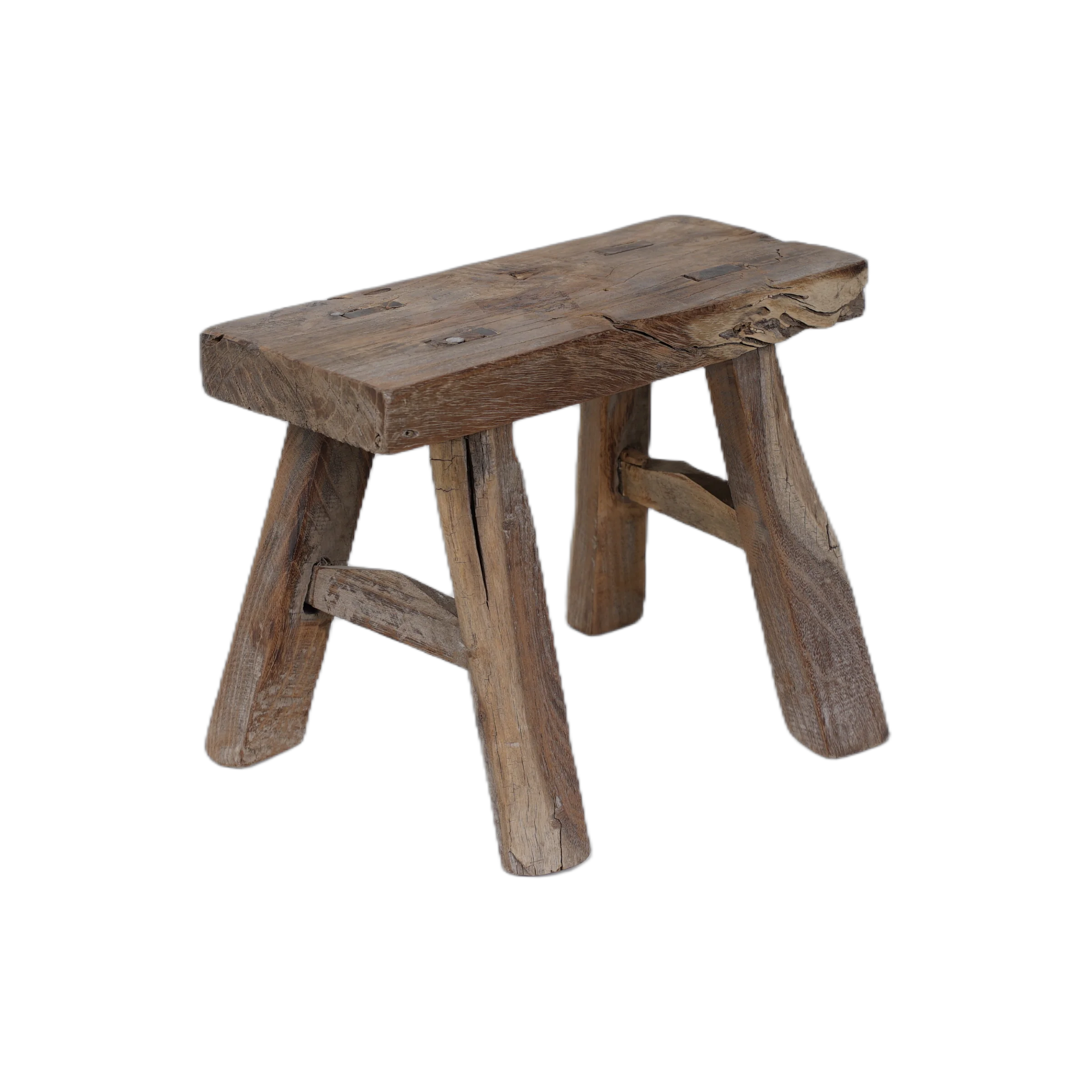 Nuo - Tabouret miniature en orme ancien n°2 - vue 3