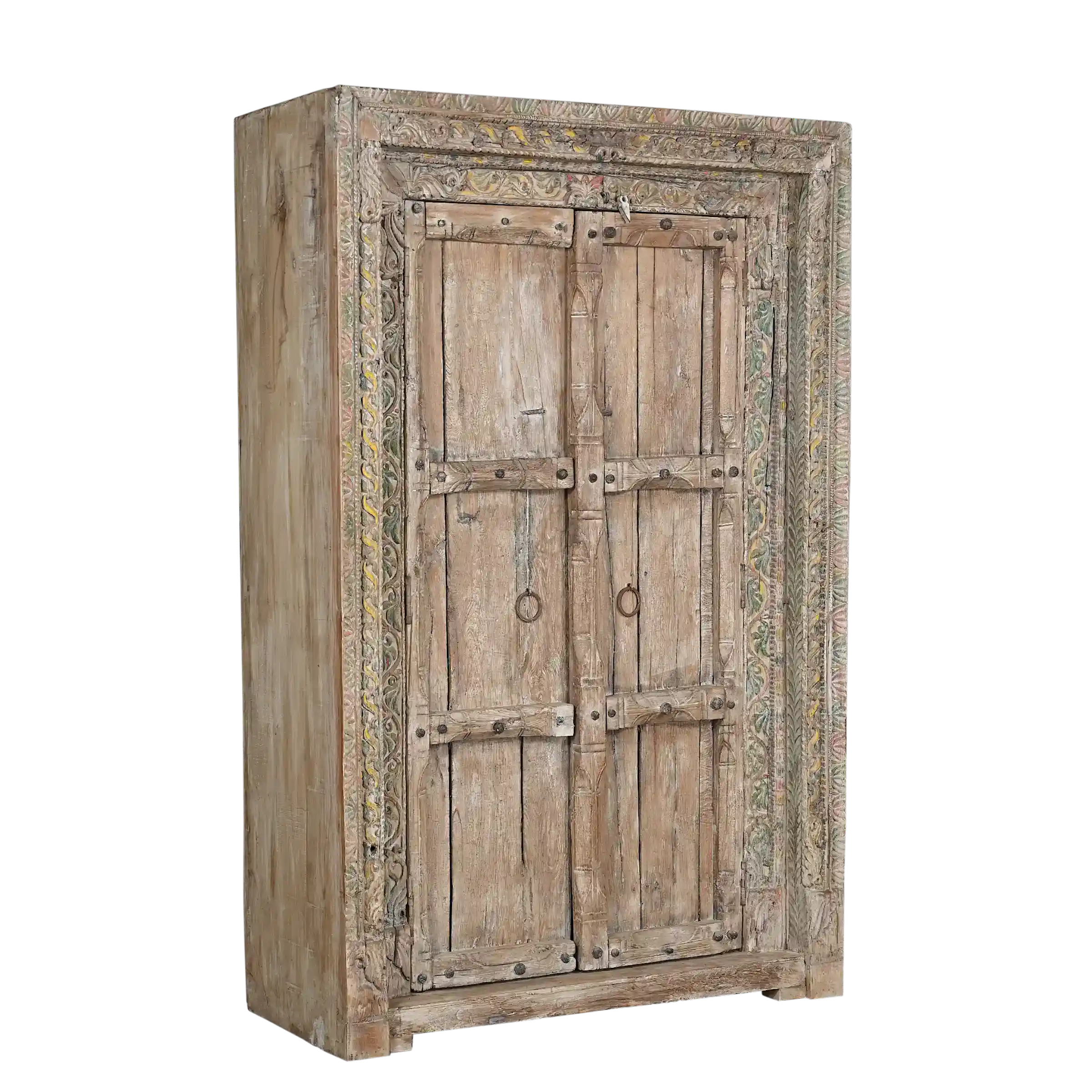 Almari - Armoire indienne en bois avec porte ancienne n°6